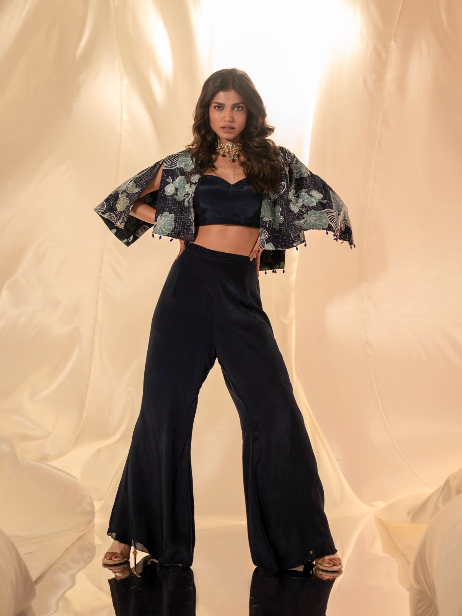 Komal Cape Jacket with Palazzo Set