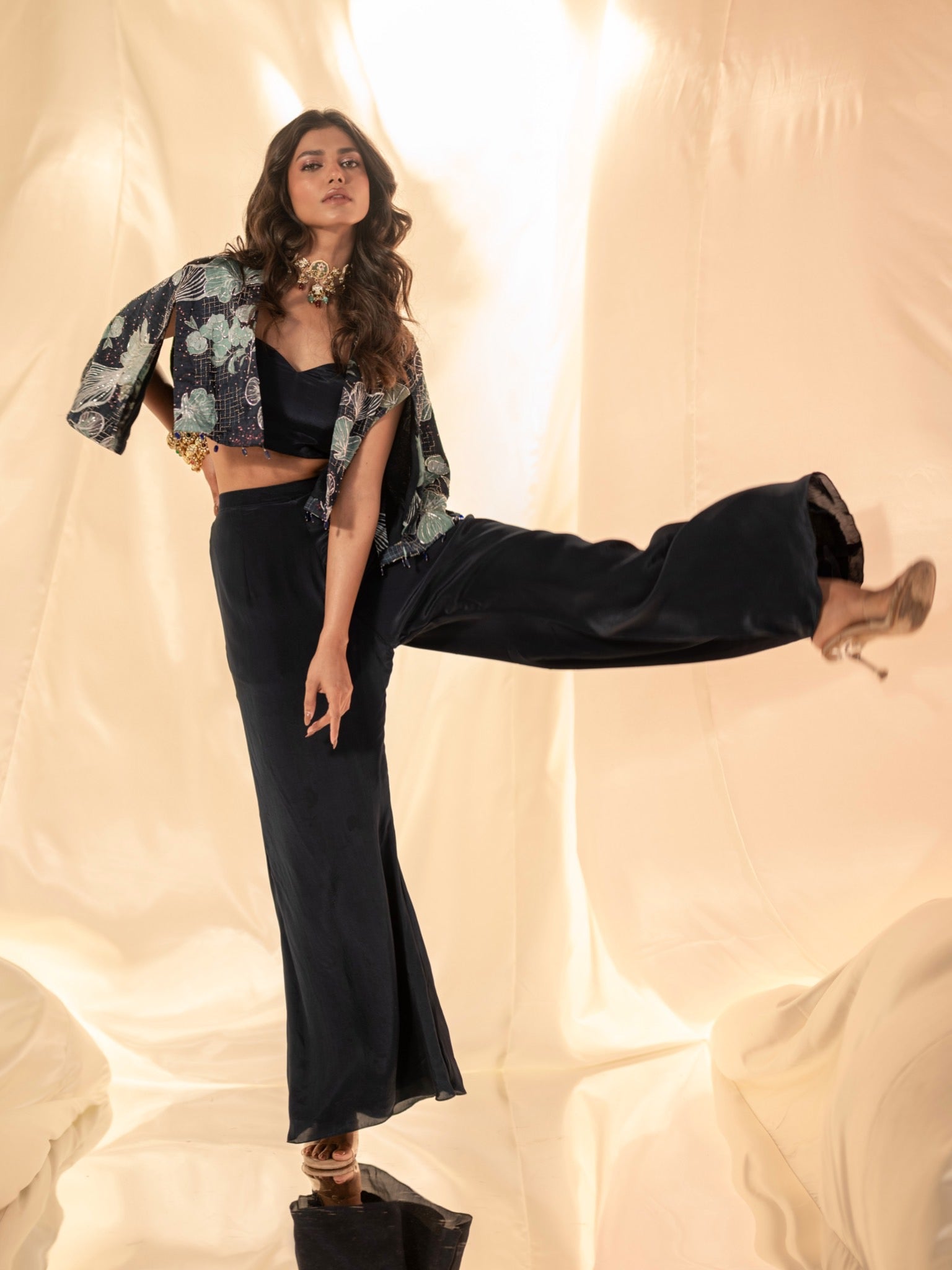 Komal Cape Jacket with Palazzo Set