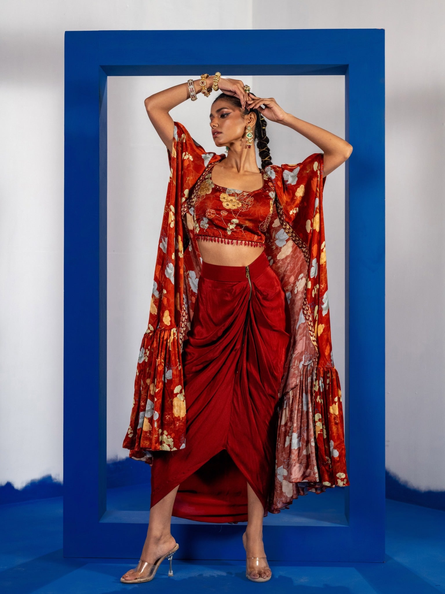 Gulrang Drape Skirt Set