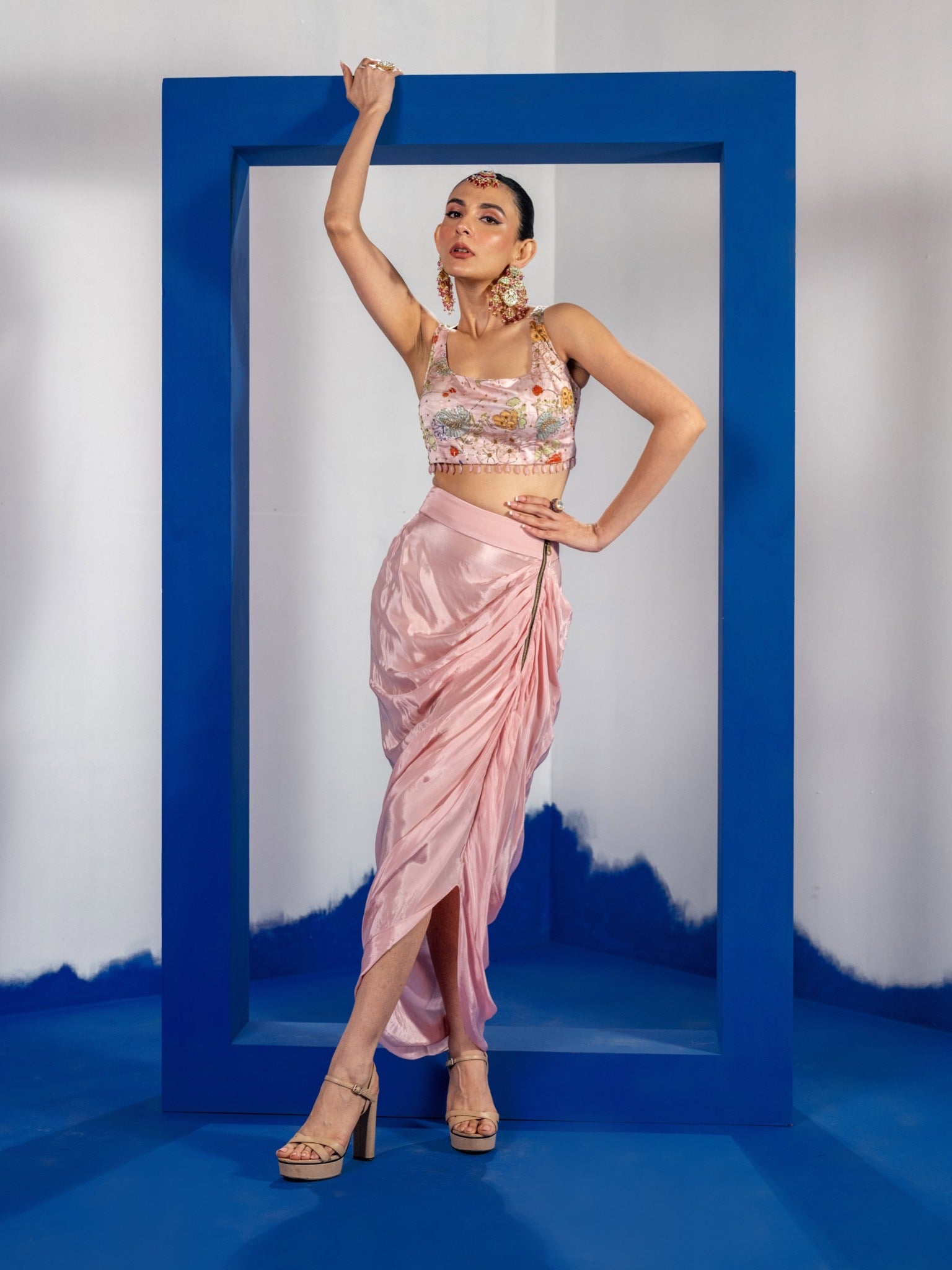 Gulmohar Drape Skirt Set