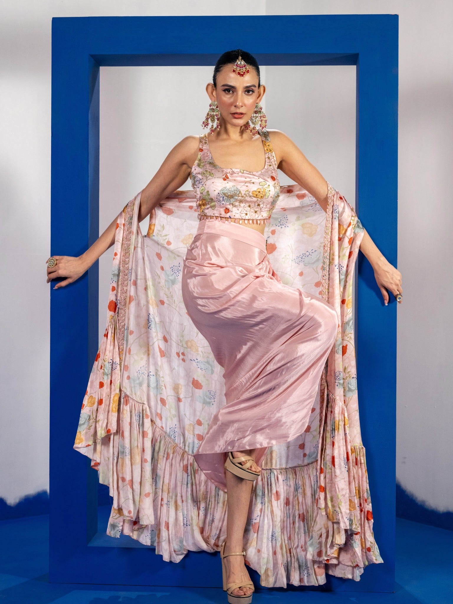 Gulmohar Drape Skirt Set