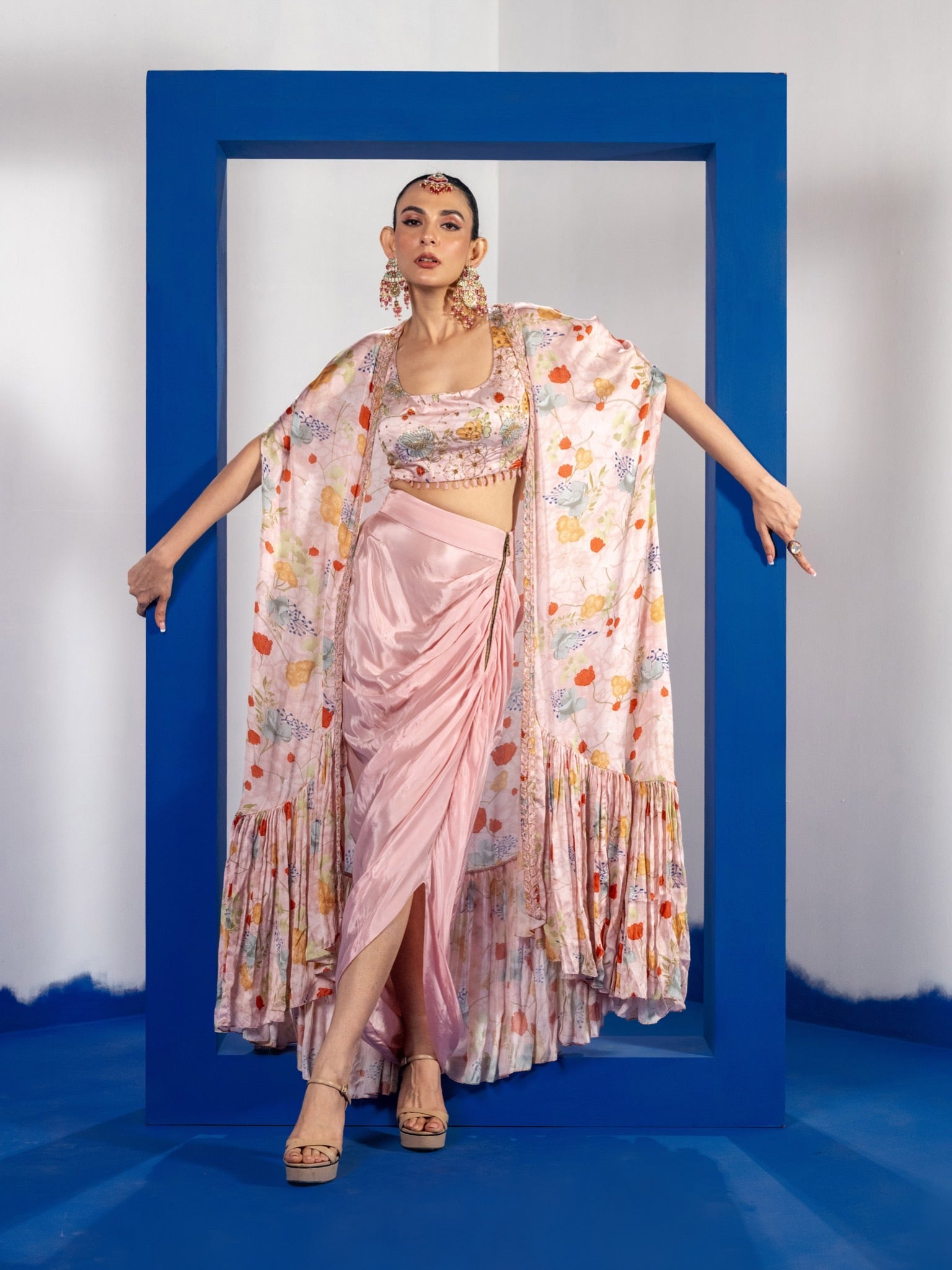 Gulmohar Drape Skirt Set