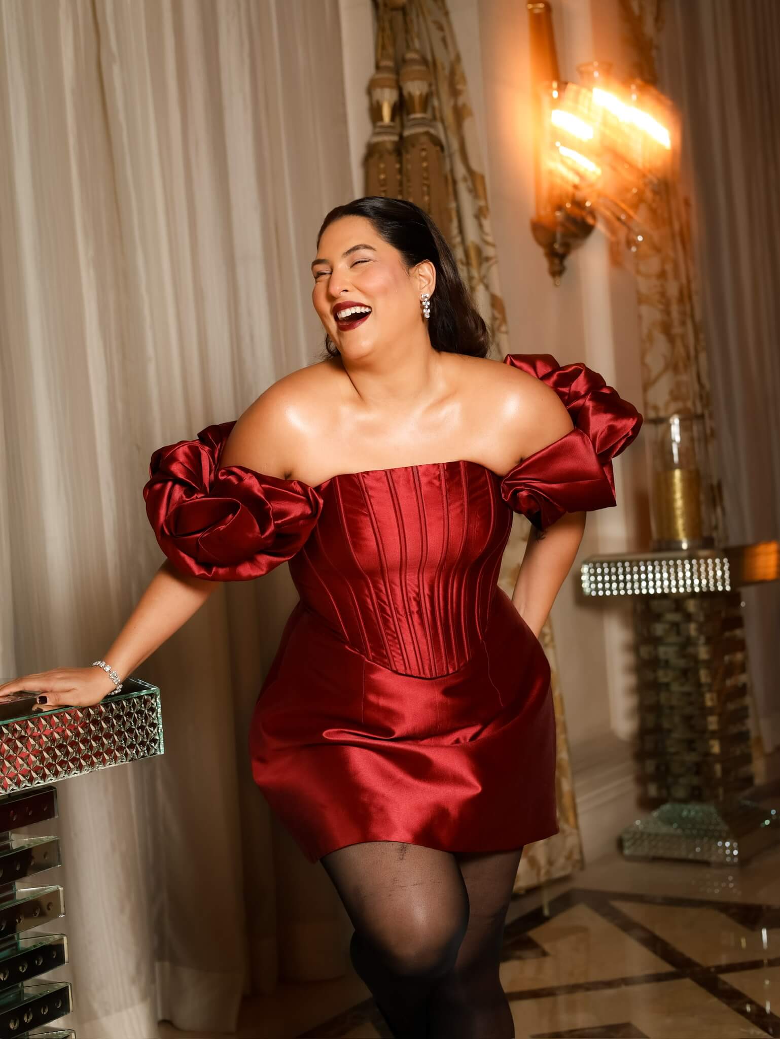 Off-Shoulder Foam Dress