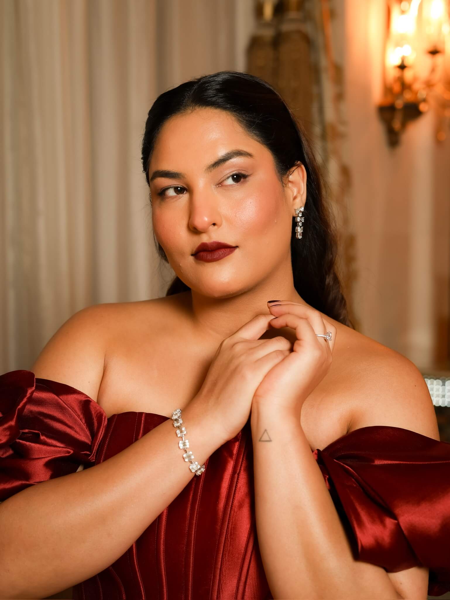 Off-Shoulder Foam Dress