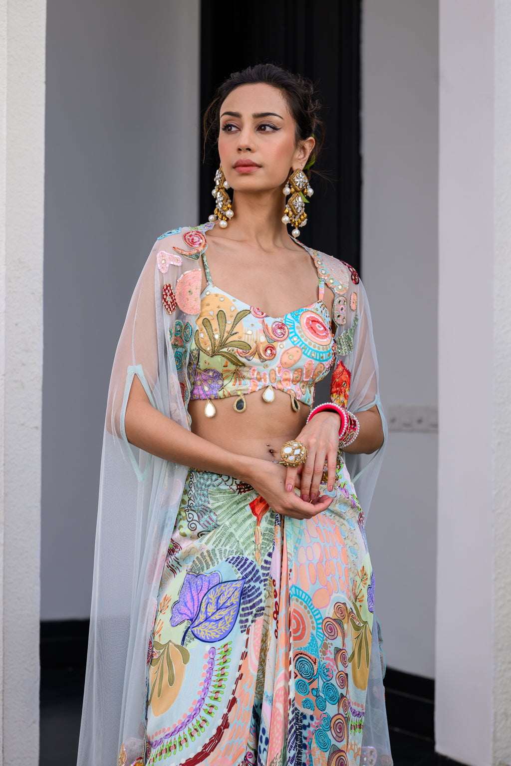 Gardenia Drape Skirt Set