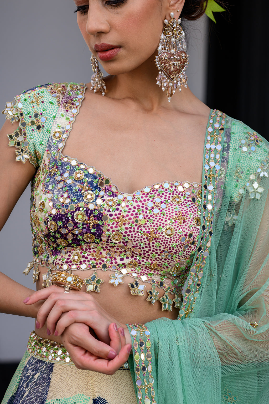 Hand Embroidered Lehenga Set