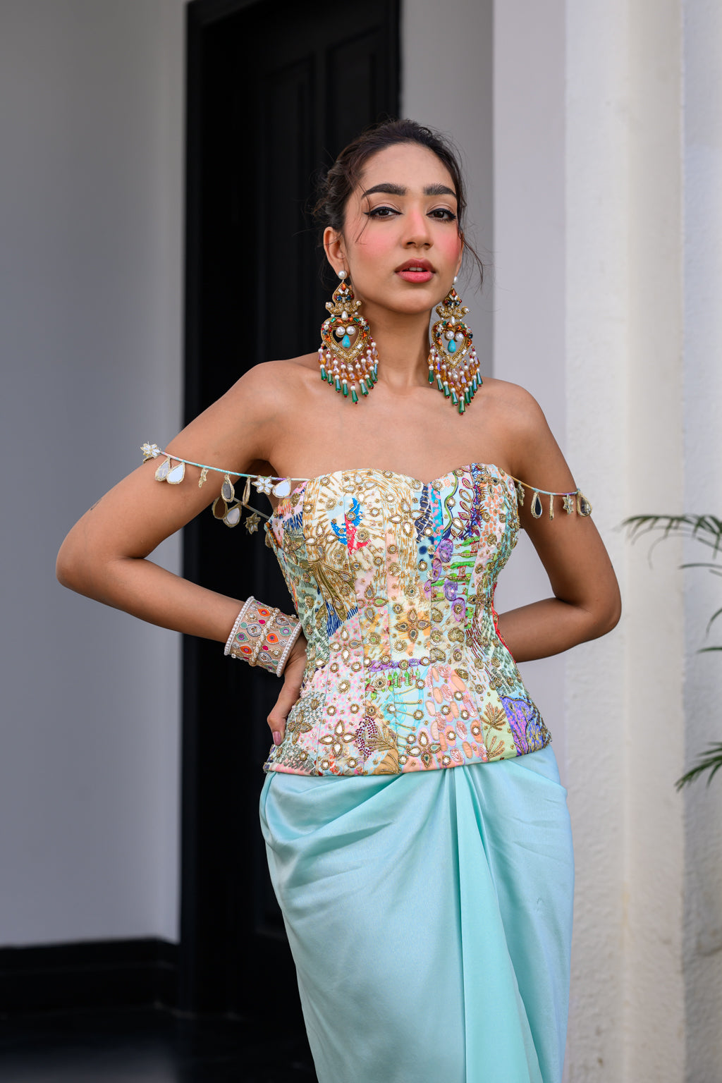 Gardenia Highlighted Corset with Skirt