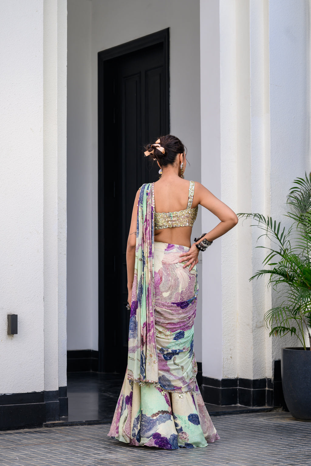 Eden Saree Paidawn With Hand Embroidered Blouse