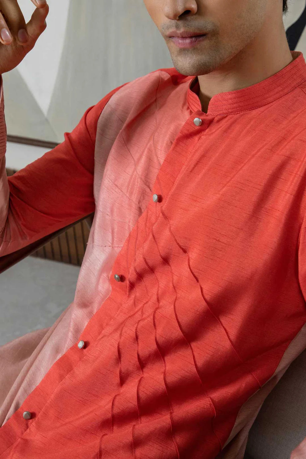 Coral Ombre Kurta Set