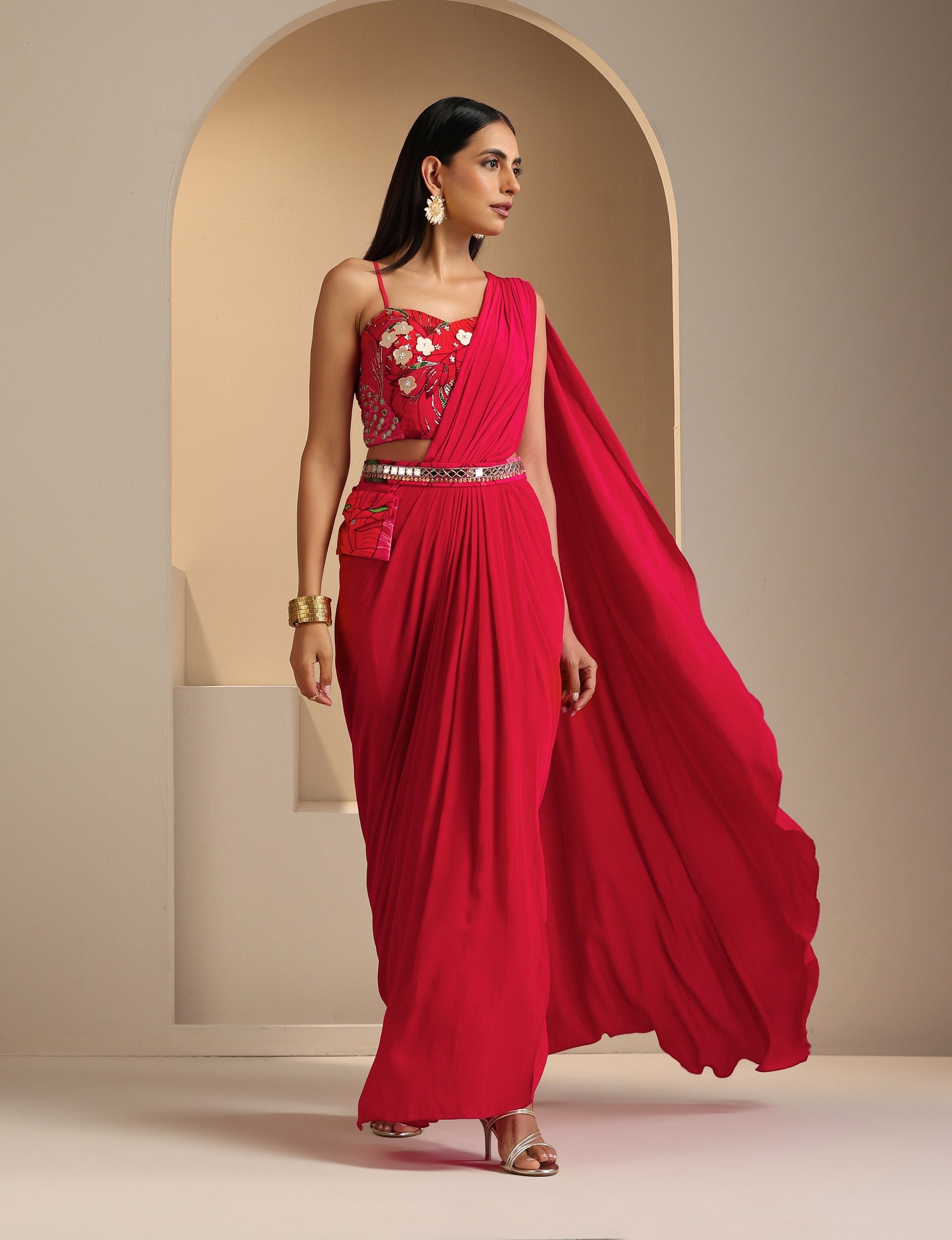 Naqsh Pre Draped Saree Set