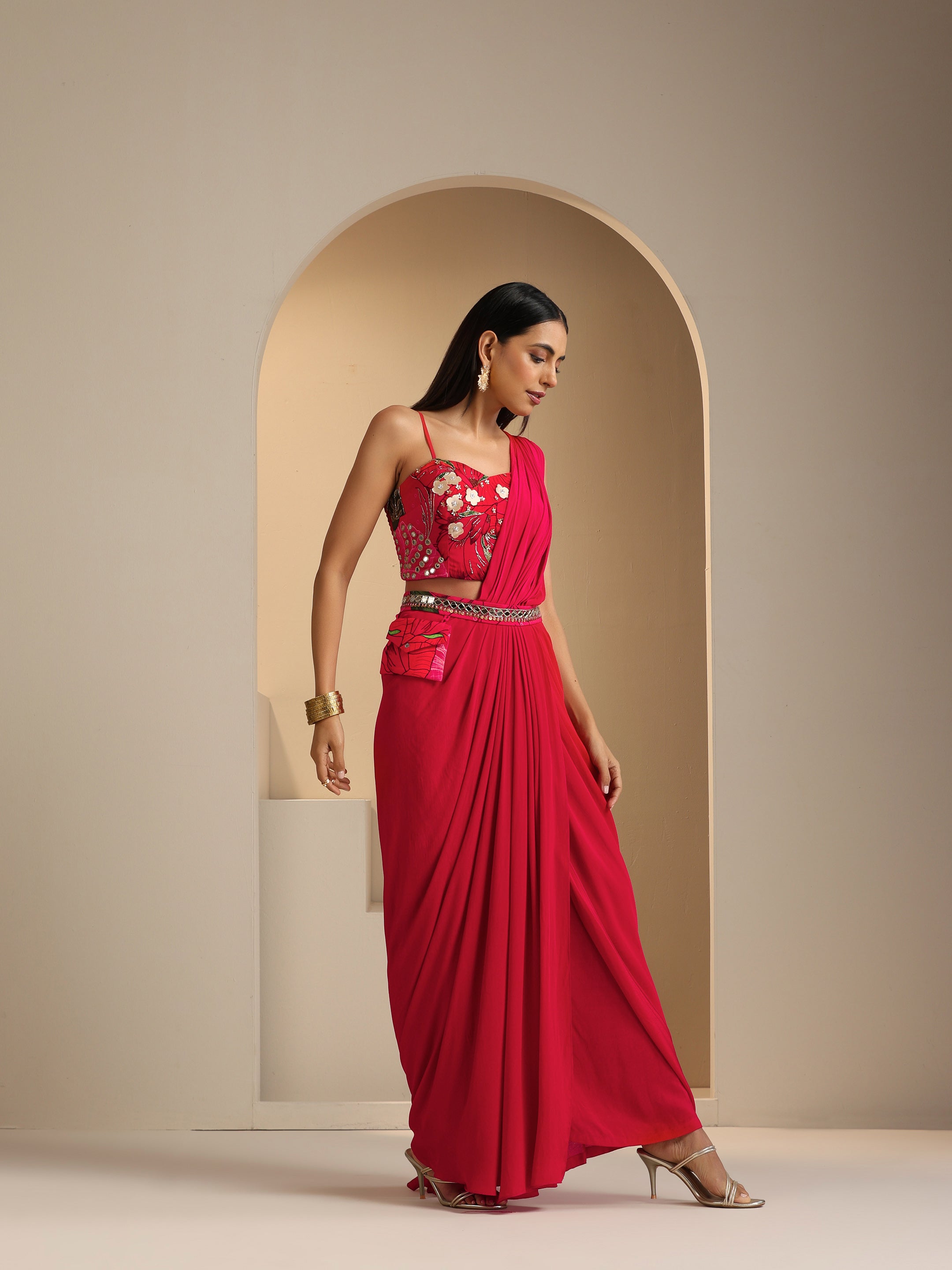 Naqsh Pre Draped Saree Set
