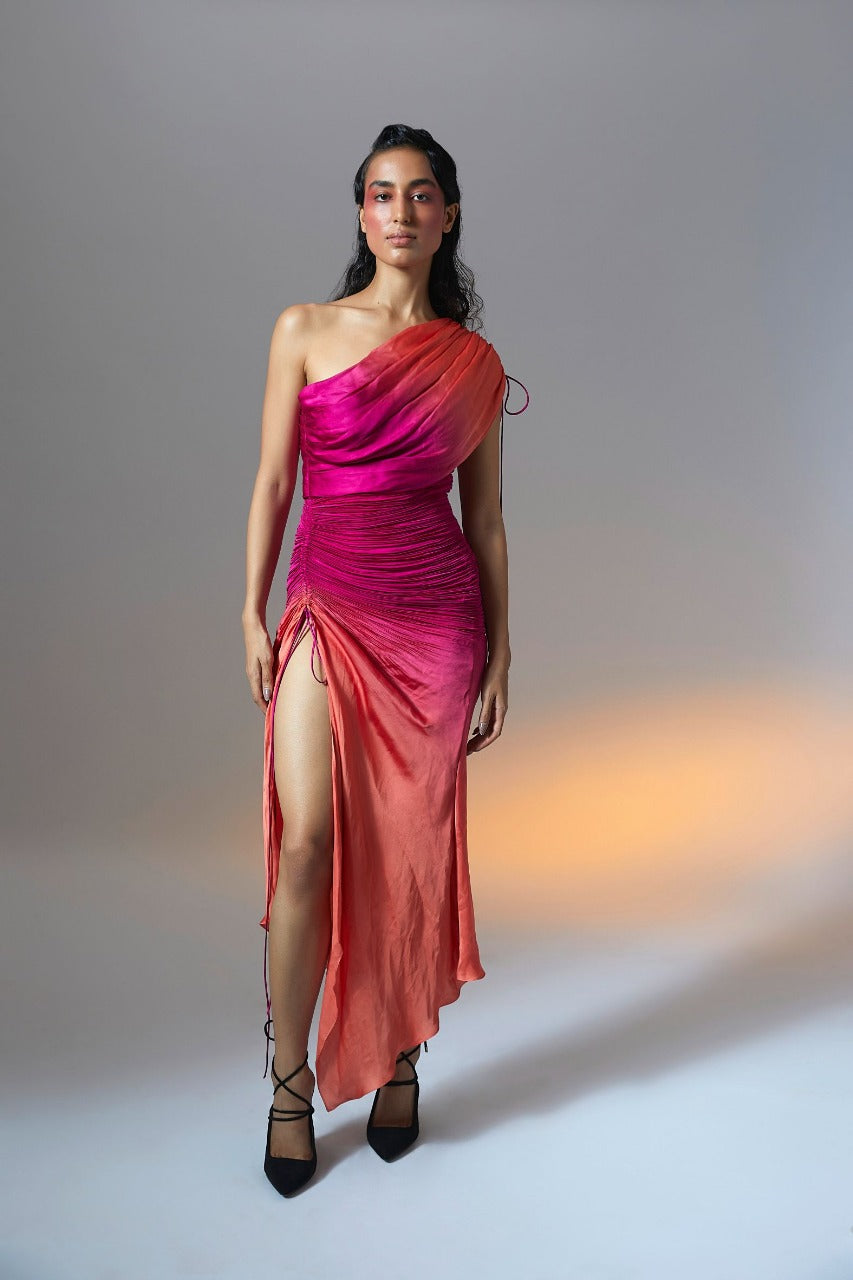 strapless open back dress Rosie Ombre Dress
