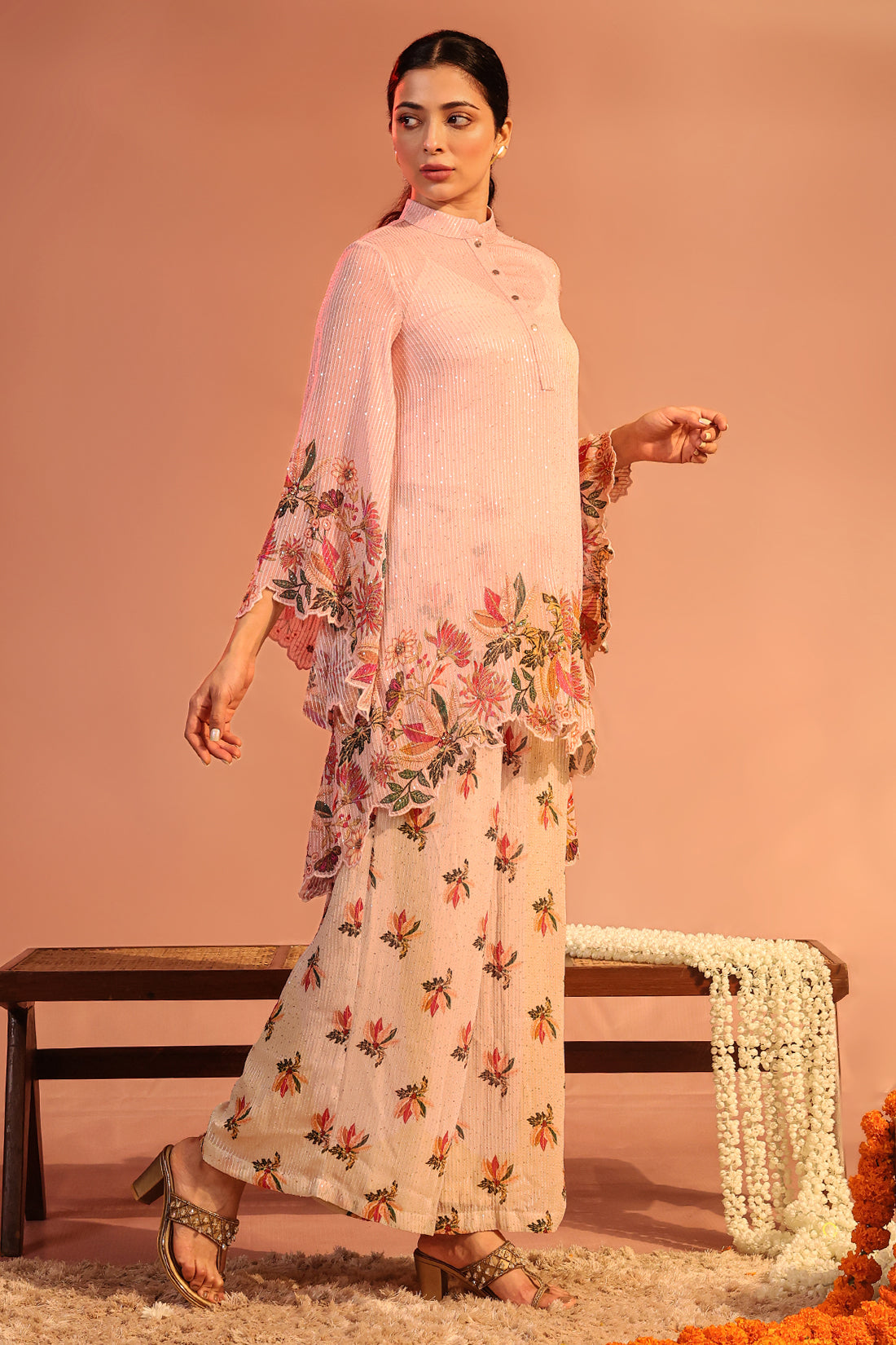 Aarani Asymmetric Sequin Co-ord Set