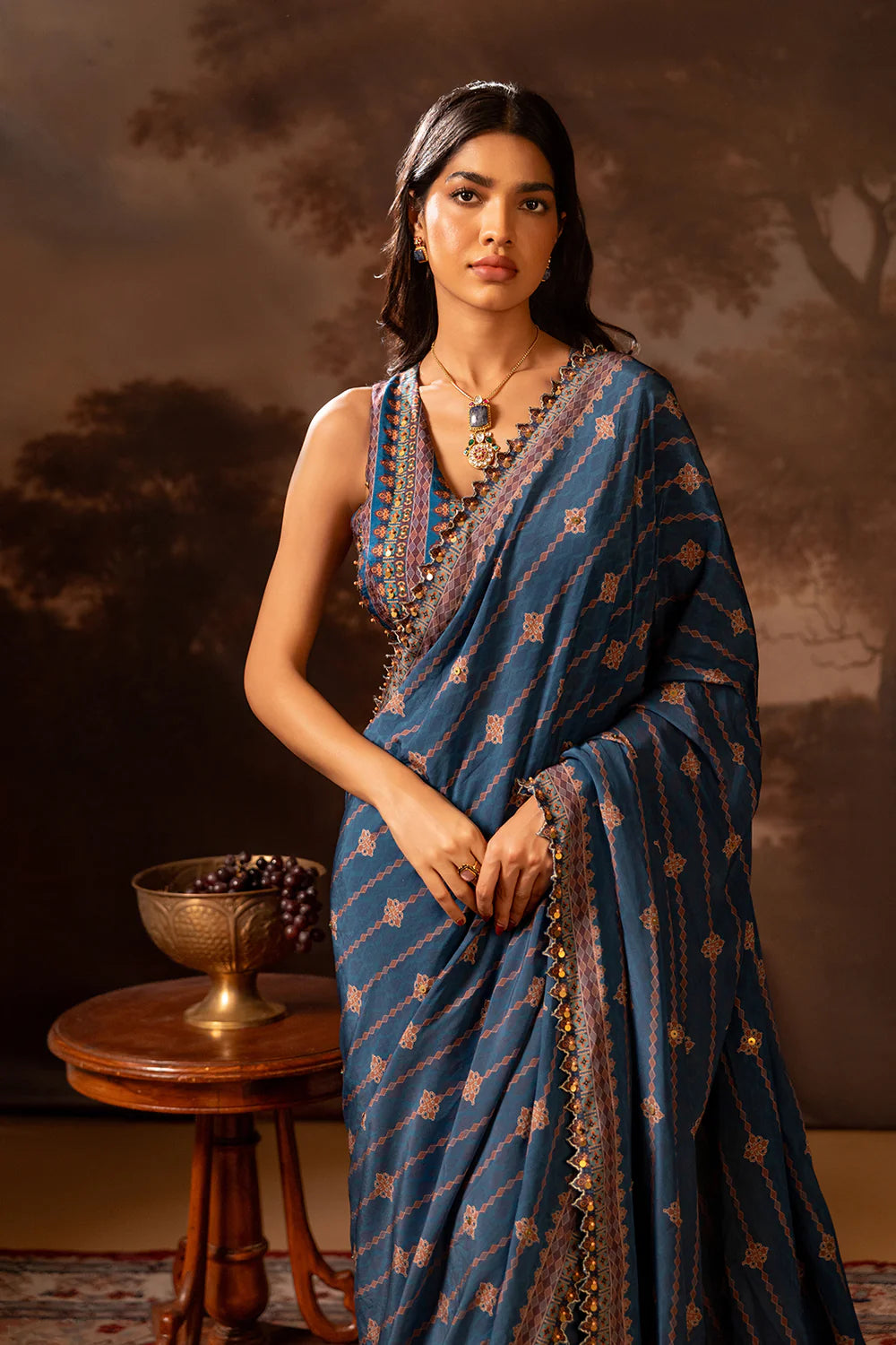 Orani Embroidered Pre-Draped Saree