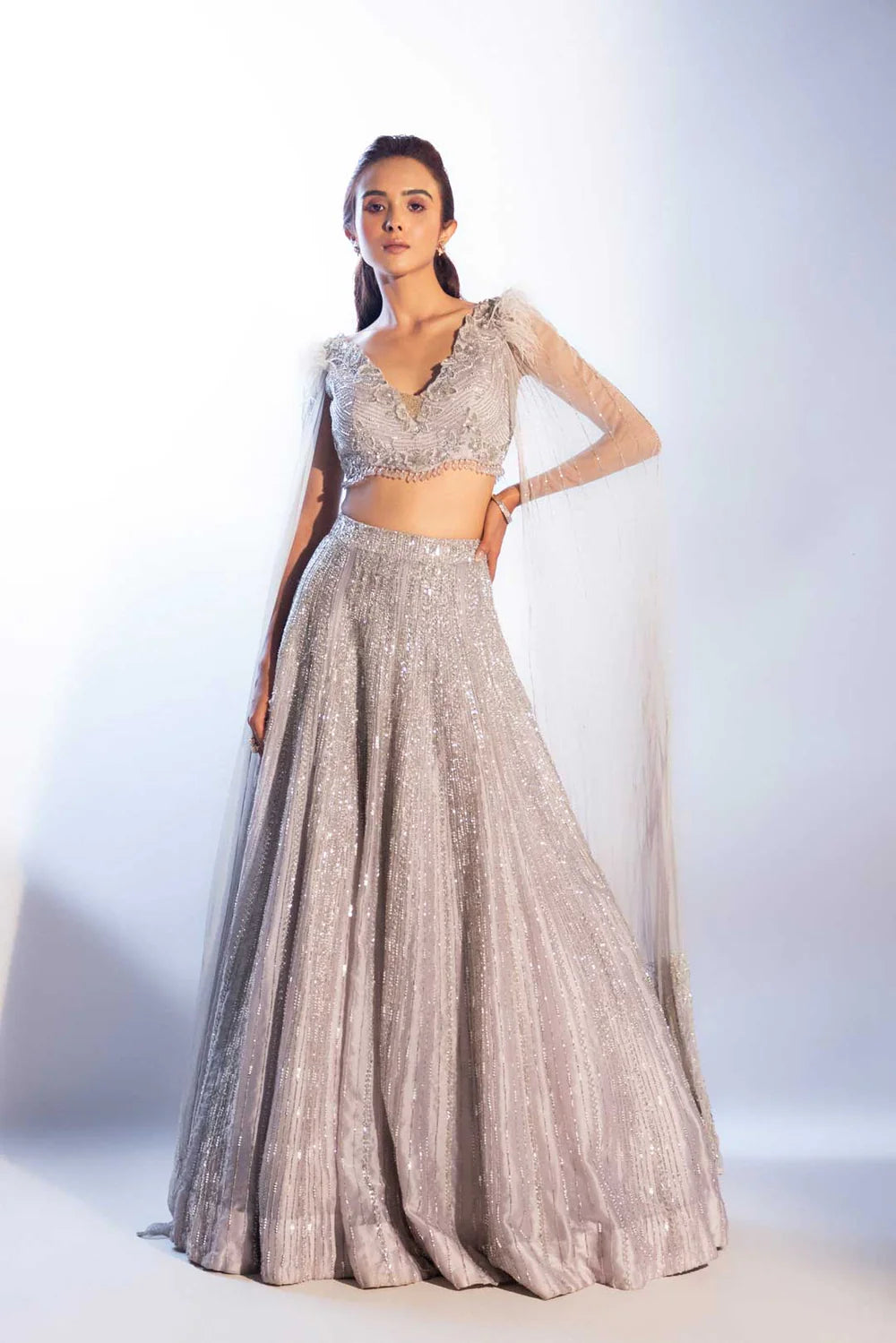 Sylver Lehenga Set