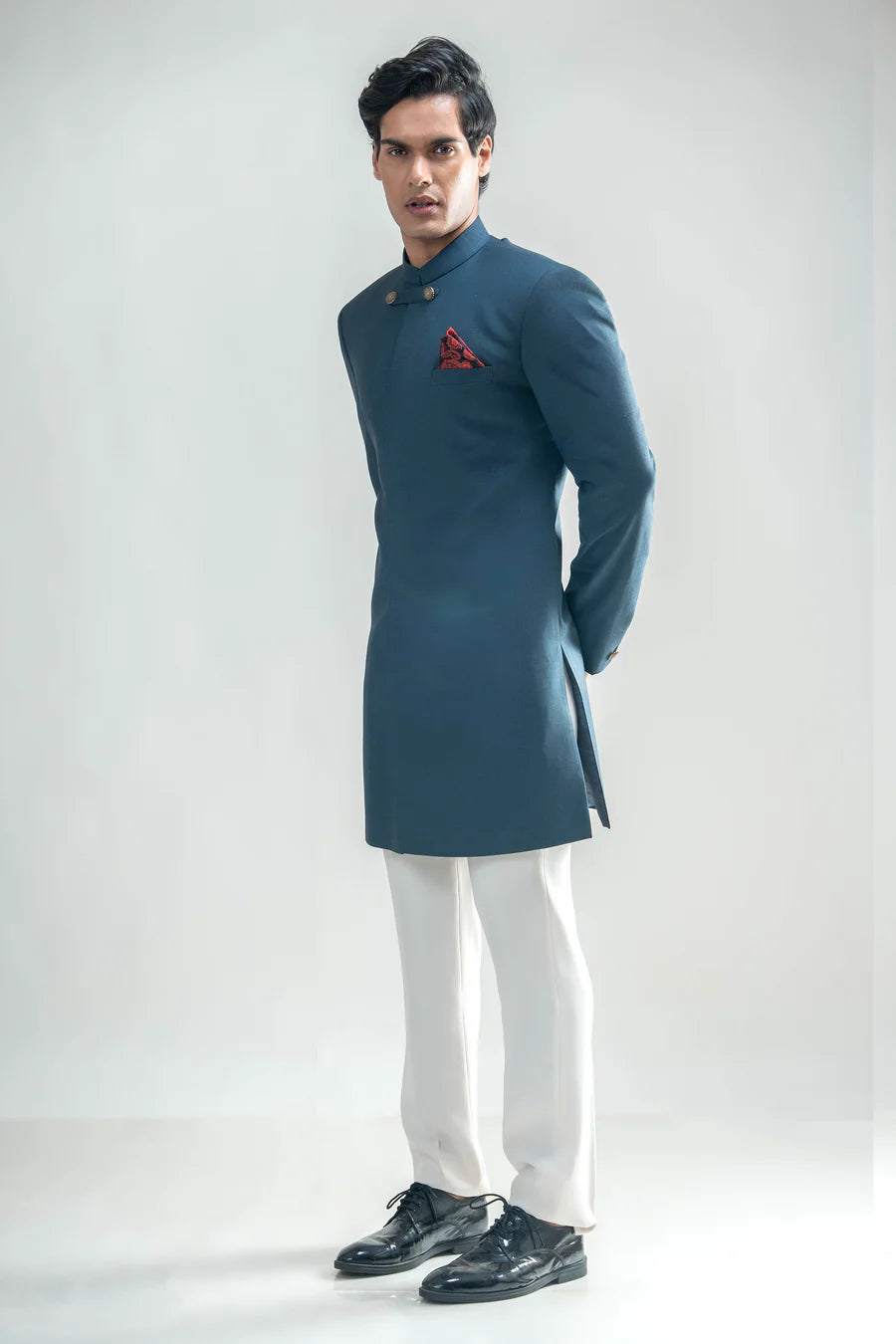 Yale Blue Achkan Set