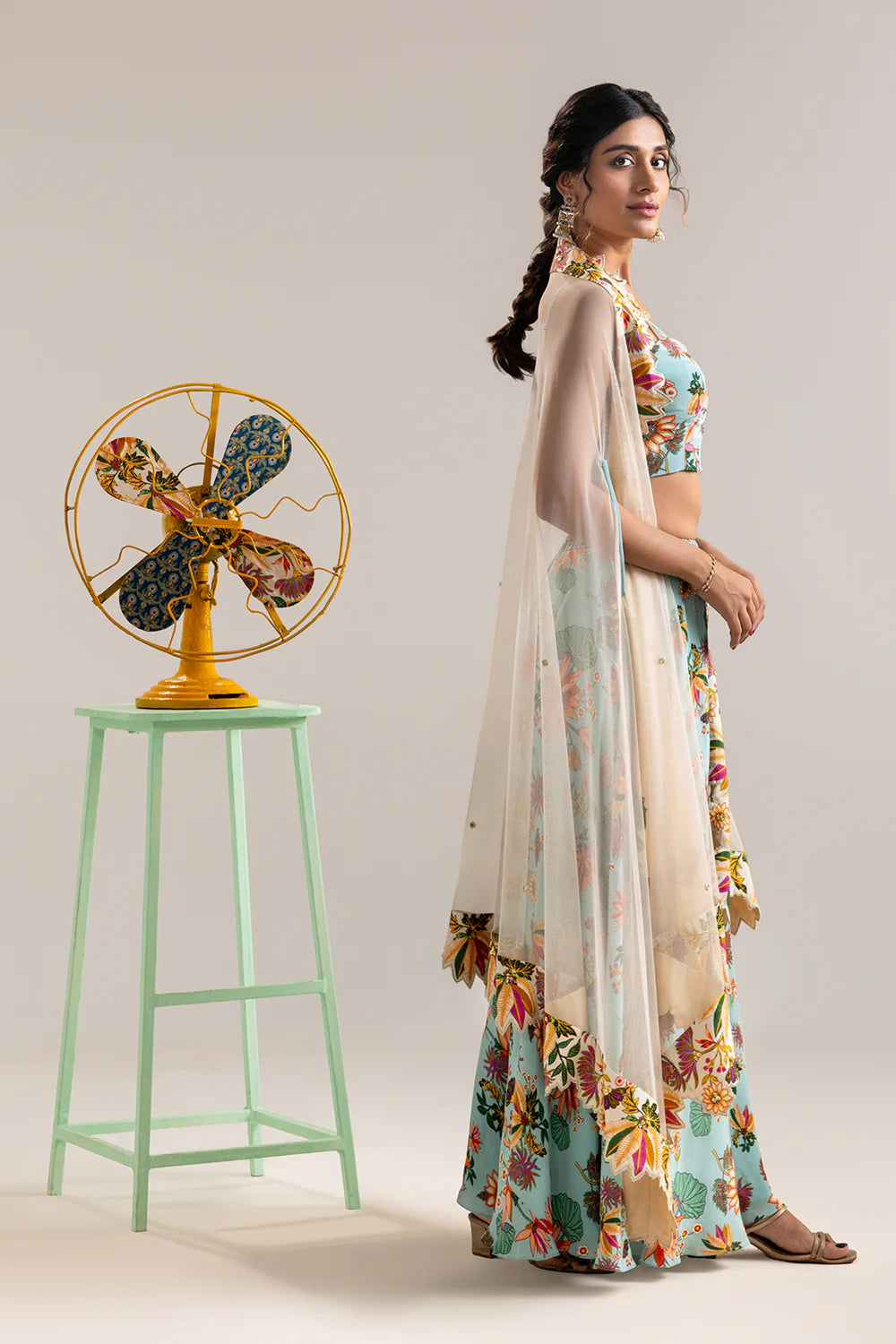 Aarani Embroidered Palazzo Set With Cape