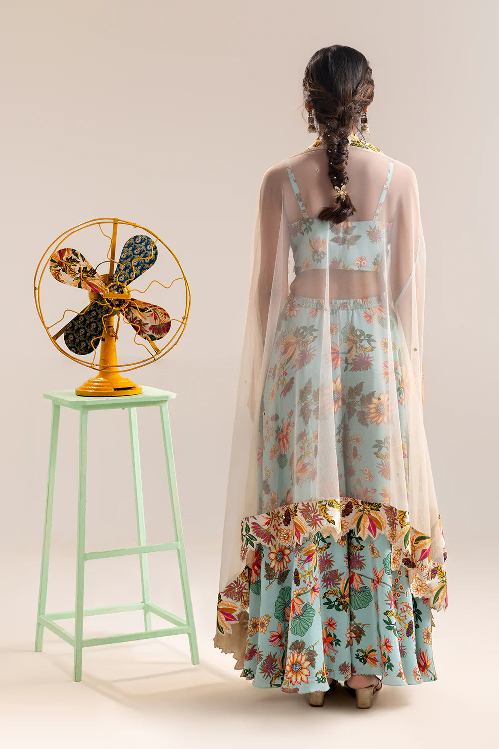 Aarani Embroidered Palazzo Set With Cape