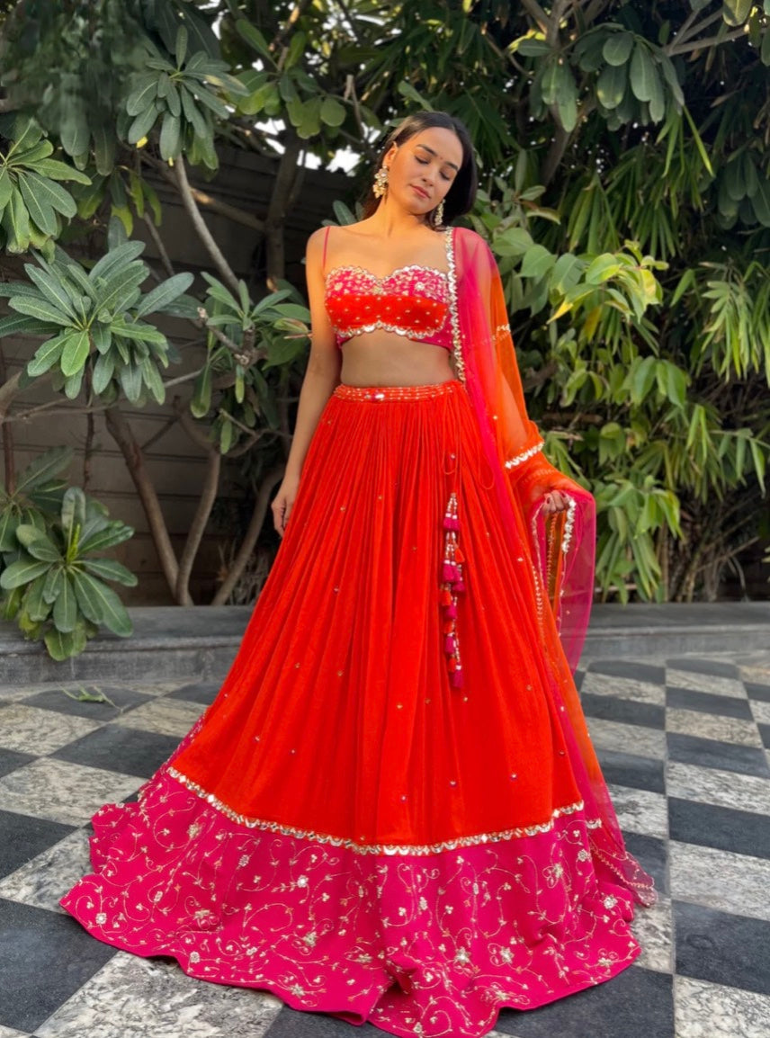 Shree Orange Lehenga Set