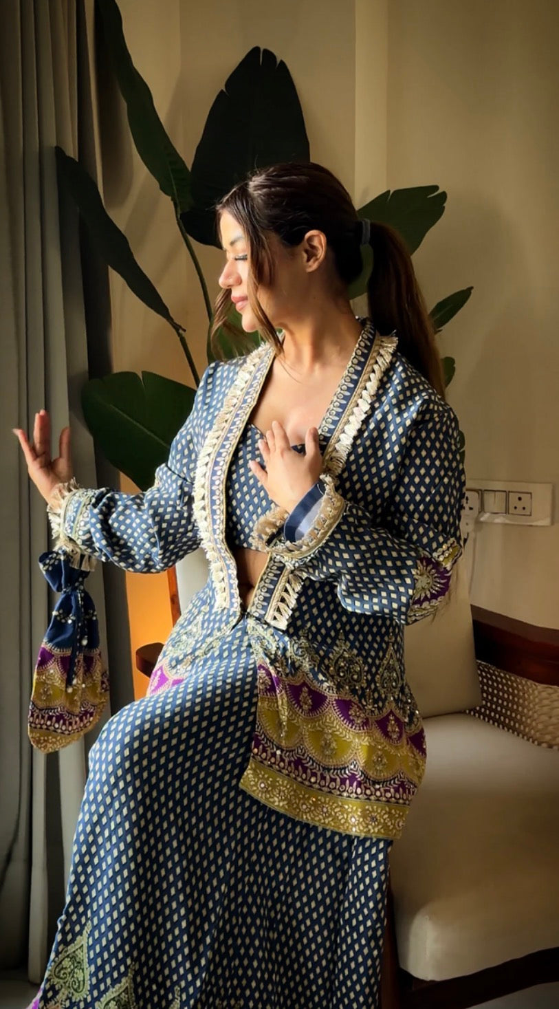 Noor Blue Blazer Set
