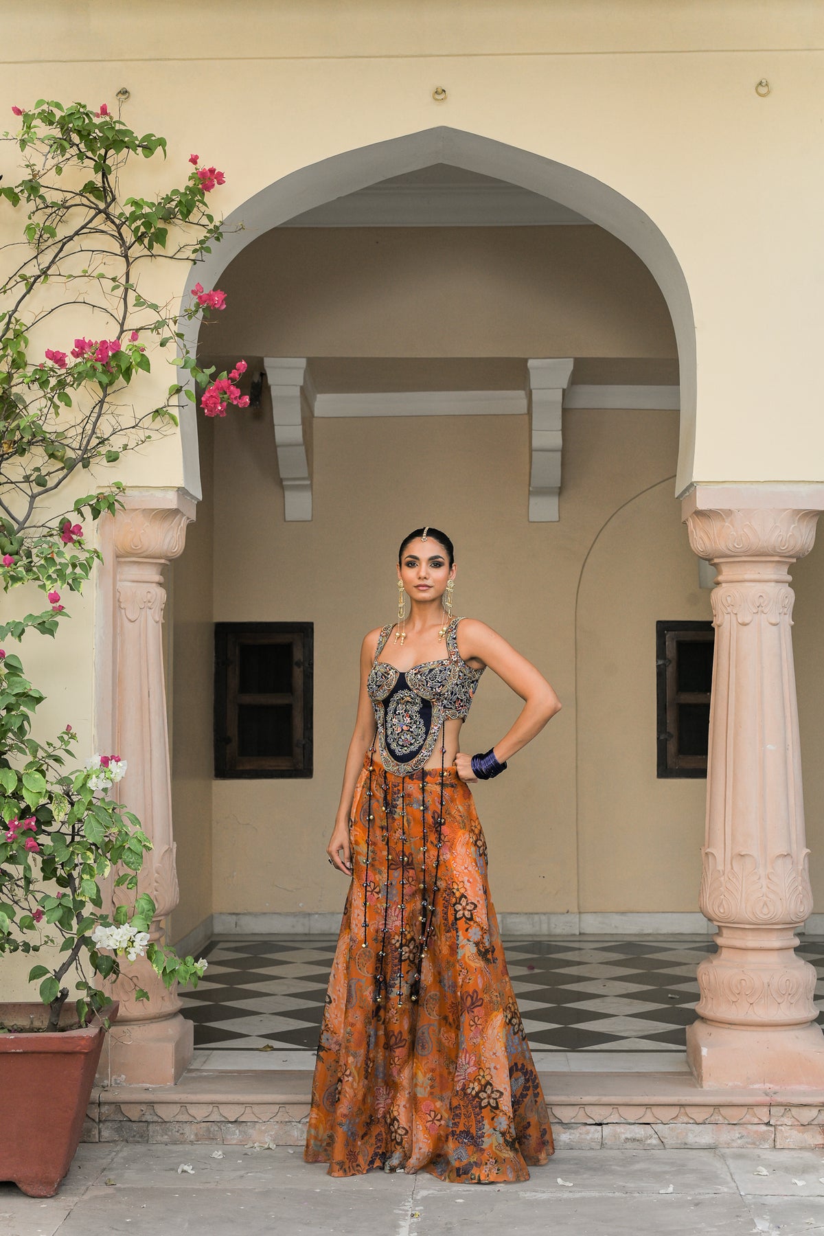 Amber Bloom Kali Pant & Paisley Patch Tassel Top