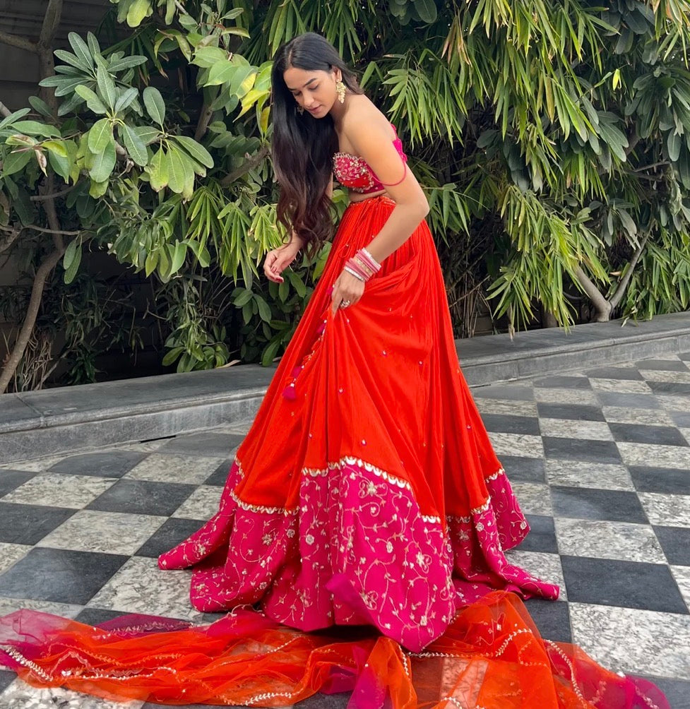 Shree Orange Lehenga Set