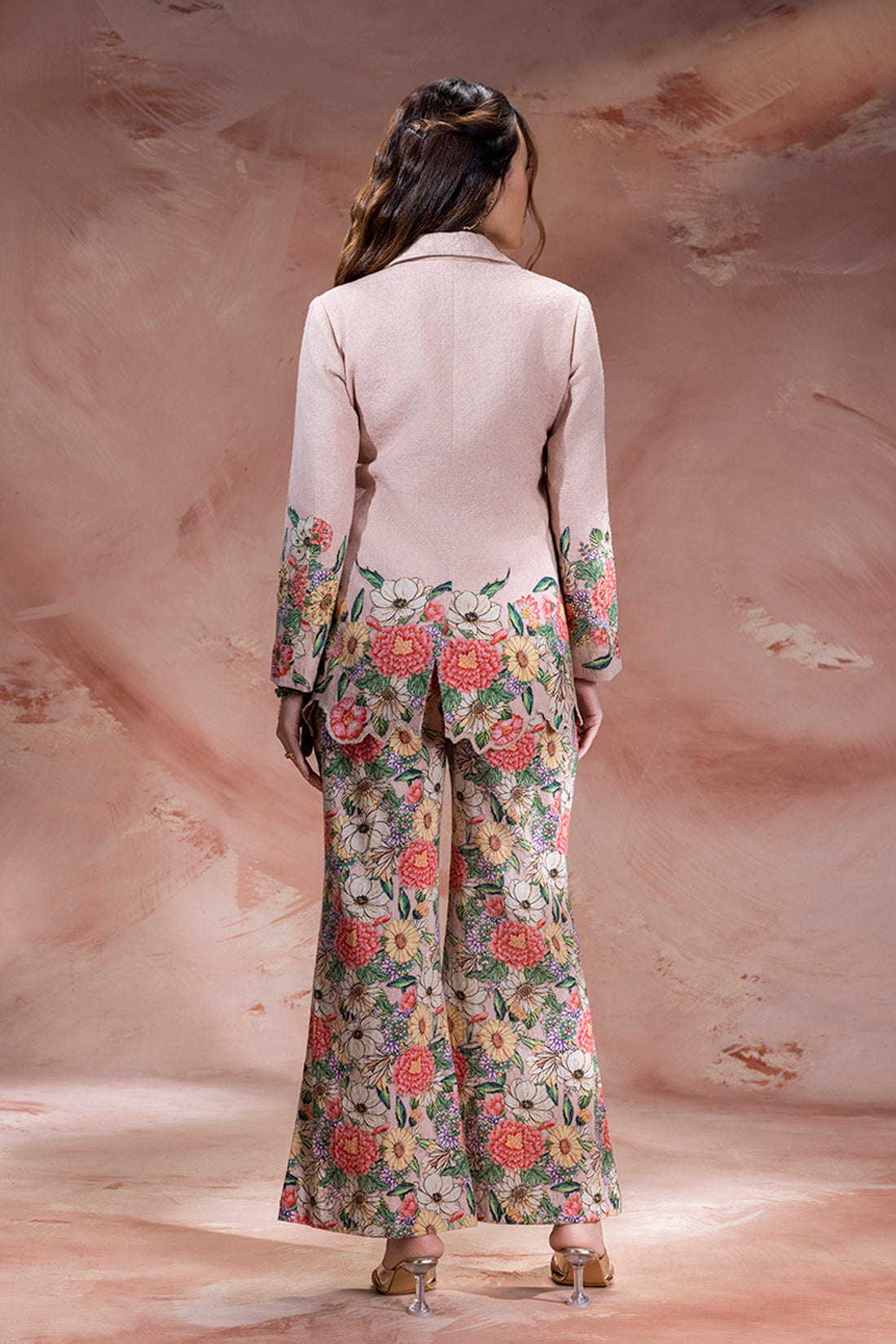 BAGHIRA PINK EMBROIDERED BLAZER CO-ORD SET
