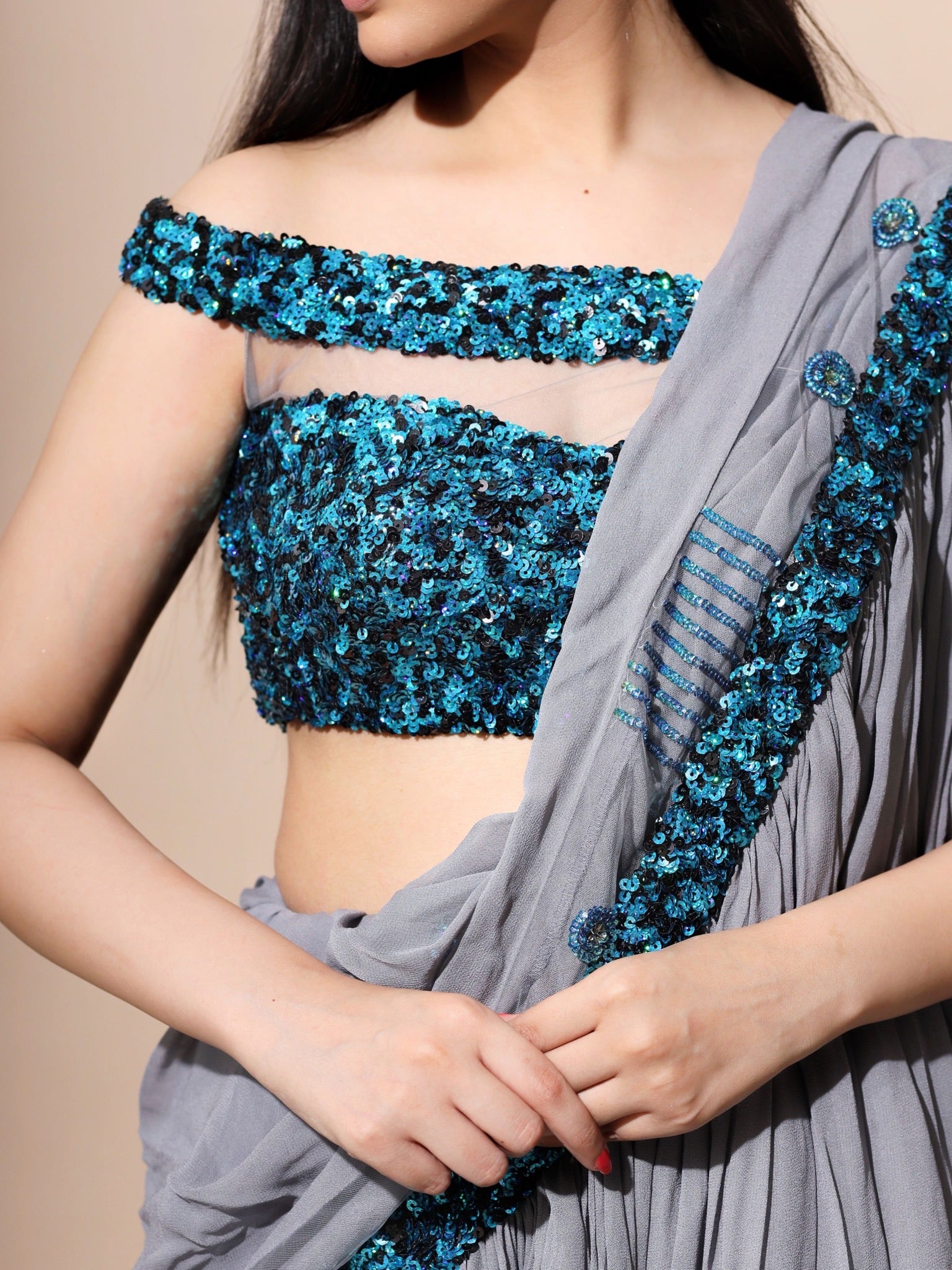 CLEARANCE SALE | STARRY NIGHT LEHENGA SAREE SET