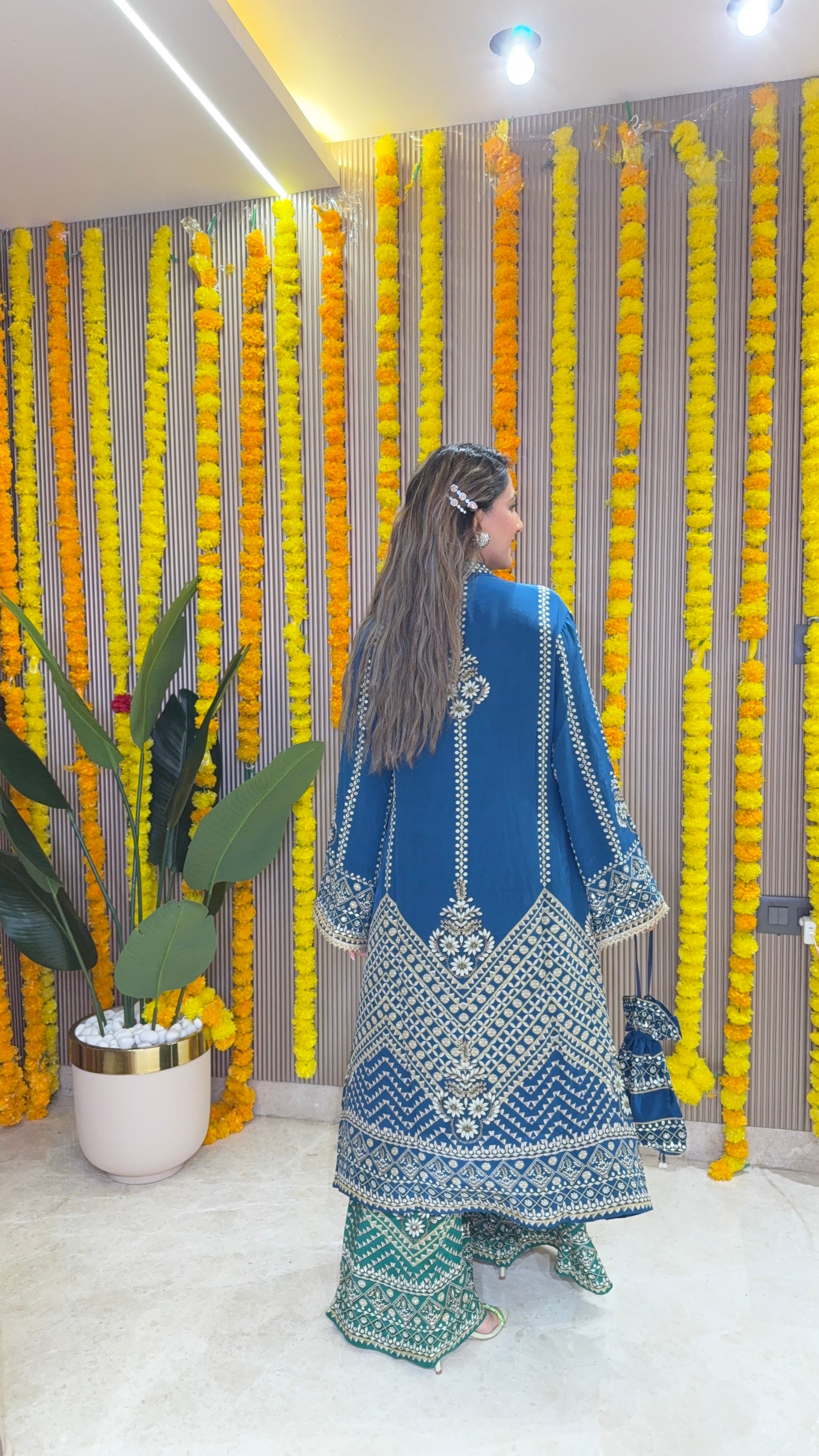 Son Chidhaiya Blue-Teal Kurta Set