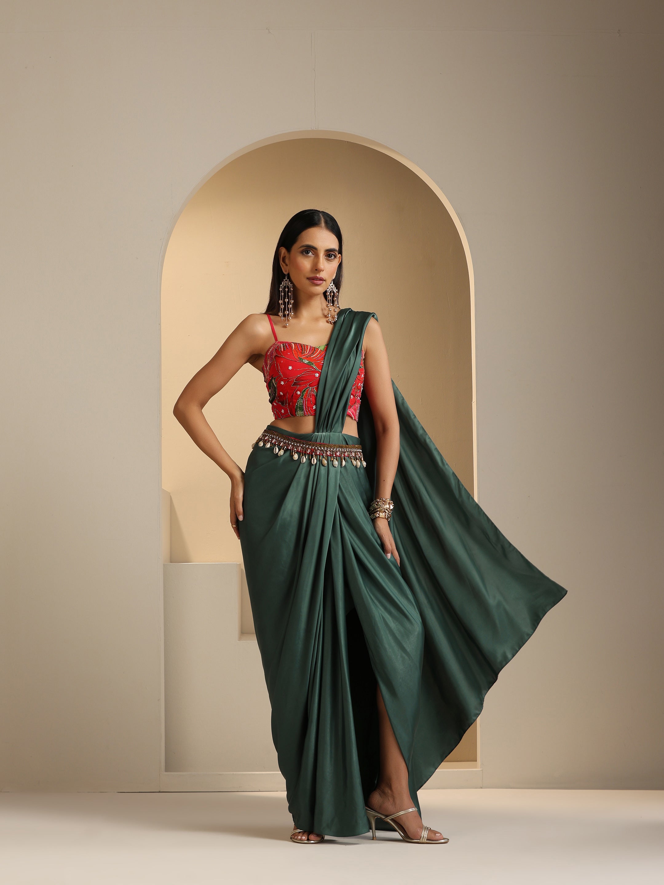 Falak Pre Draped Saree Set