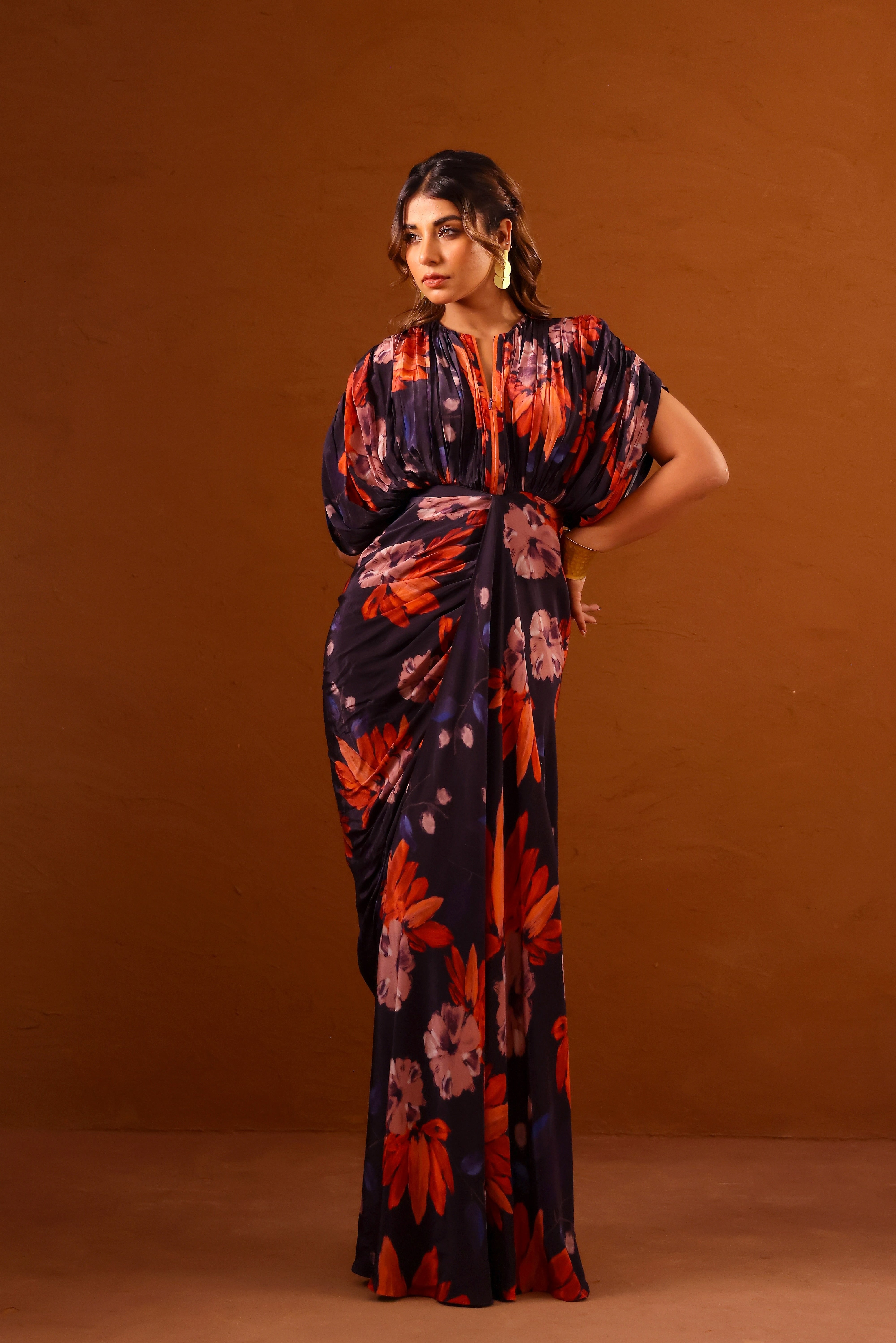 Clavo kaftan gown with front zipper