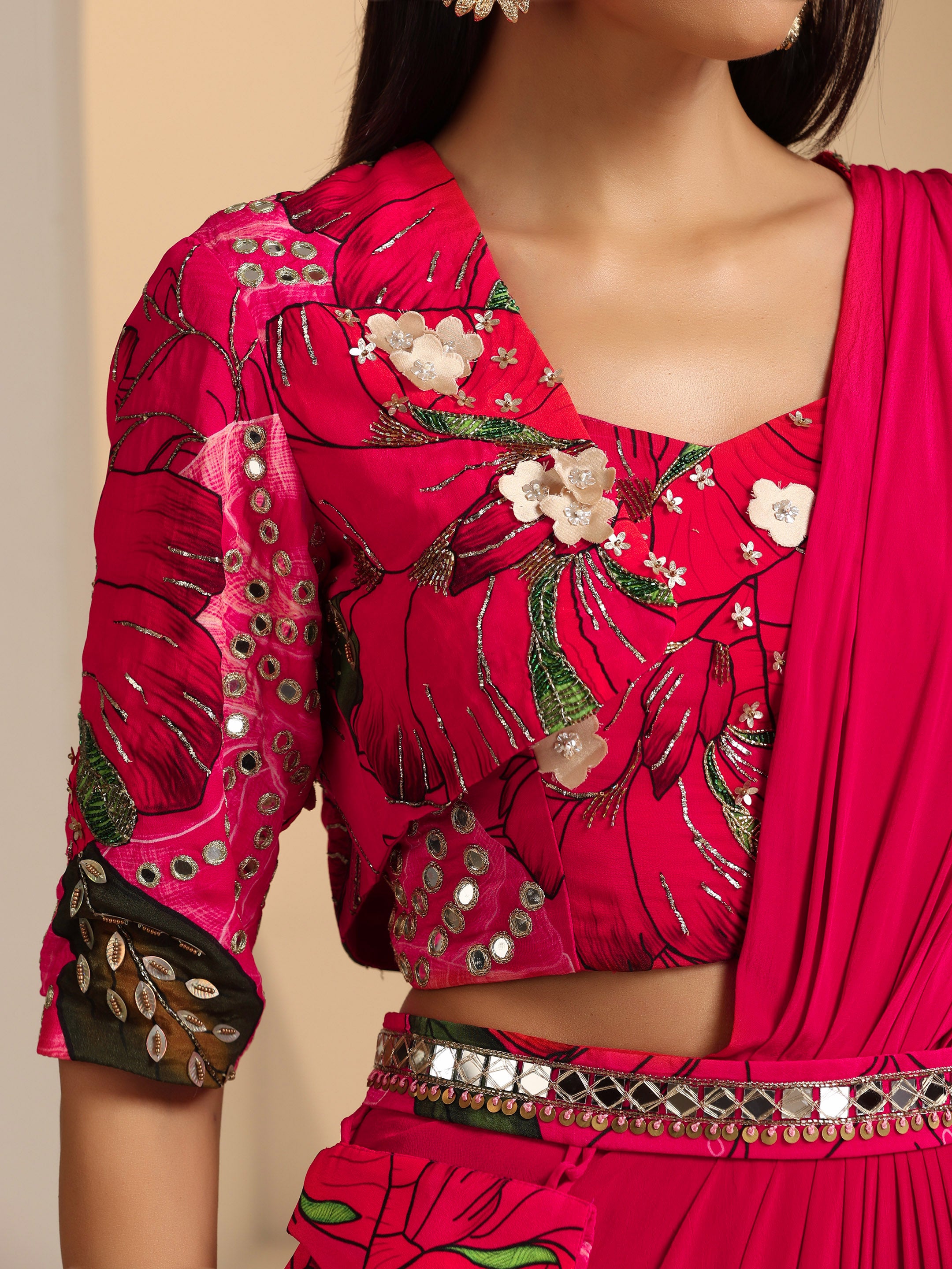 Naqsh Pre Draped Saree Set