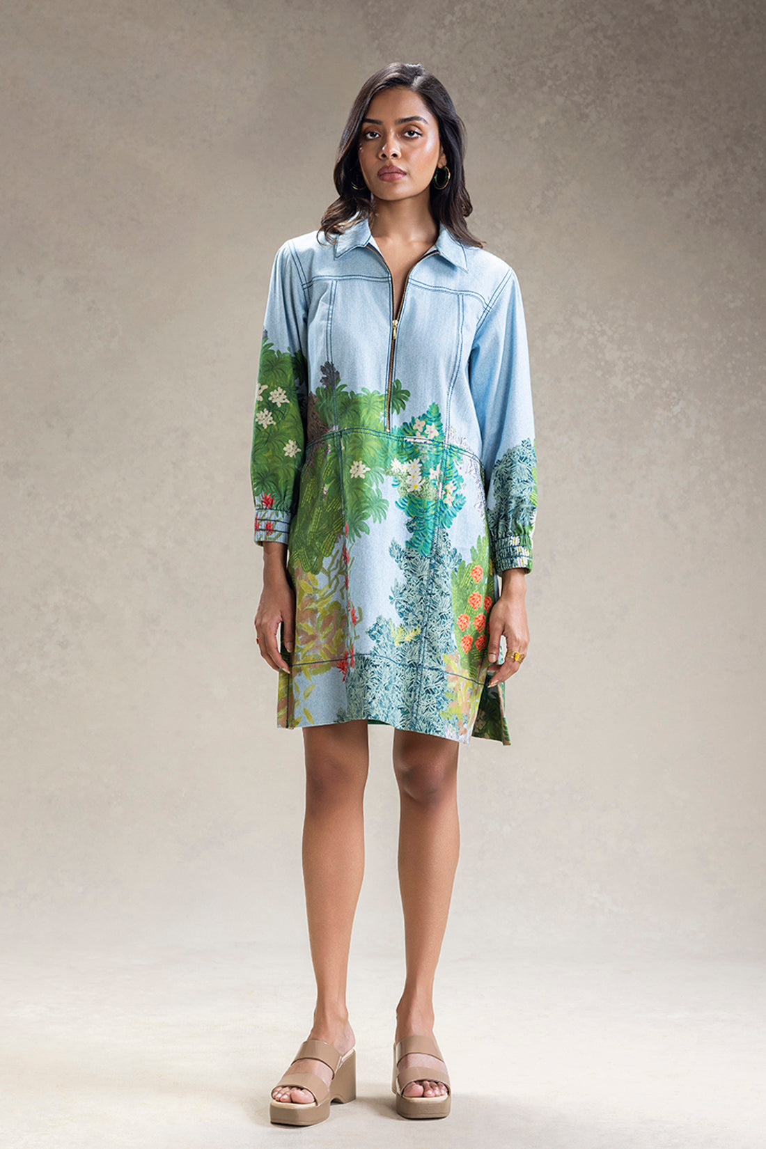 BLUME PRINTED BOXY DRESS
