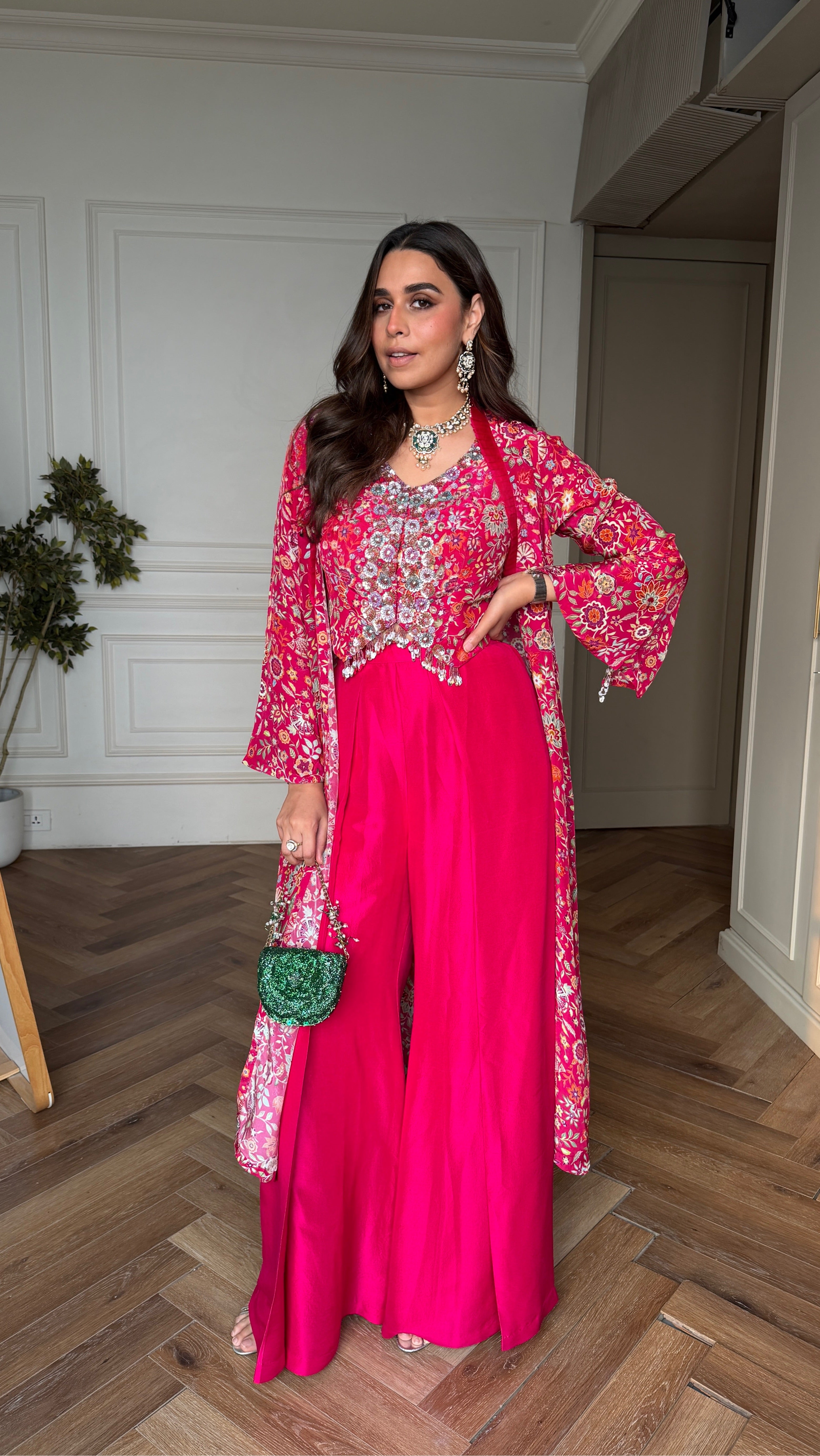 House of Misu in Gulabi Noor Pure Silk Three Piece Set