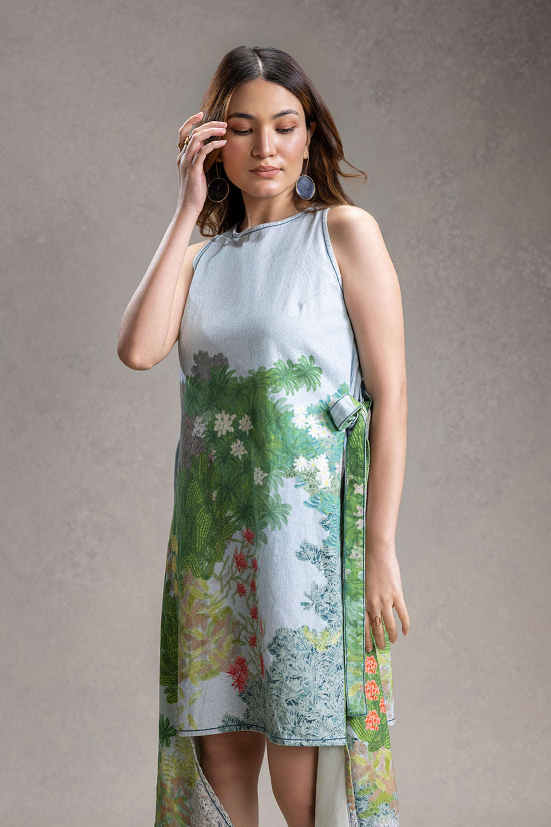 BLUME PRINTED PANELED DRESS