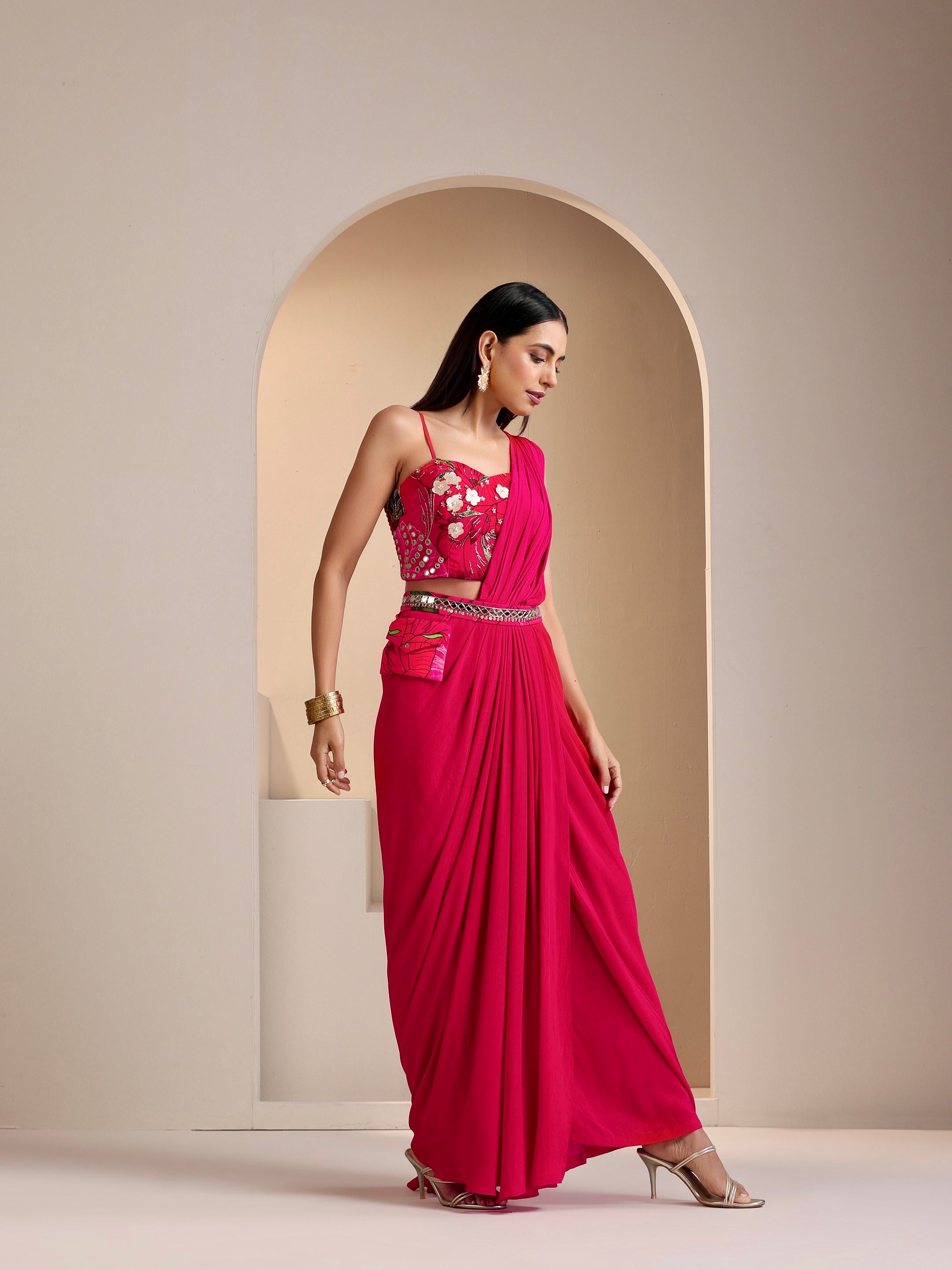 Naqsh Pre Draped Saree Set