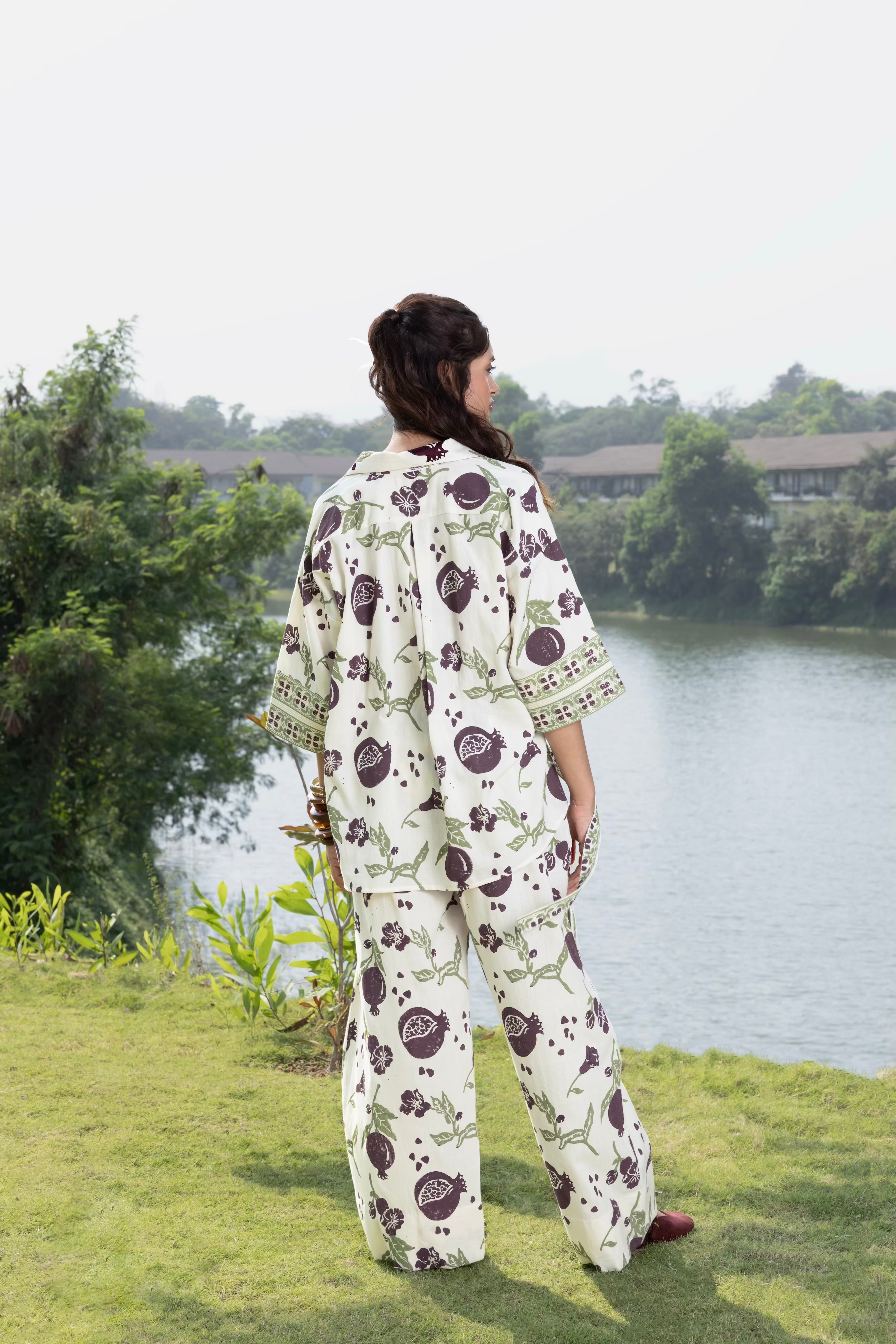 Boxy Oversized Top with Embroidered Collar & Sleeves