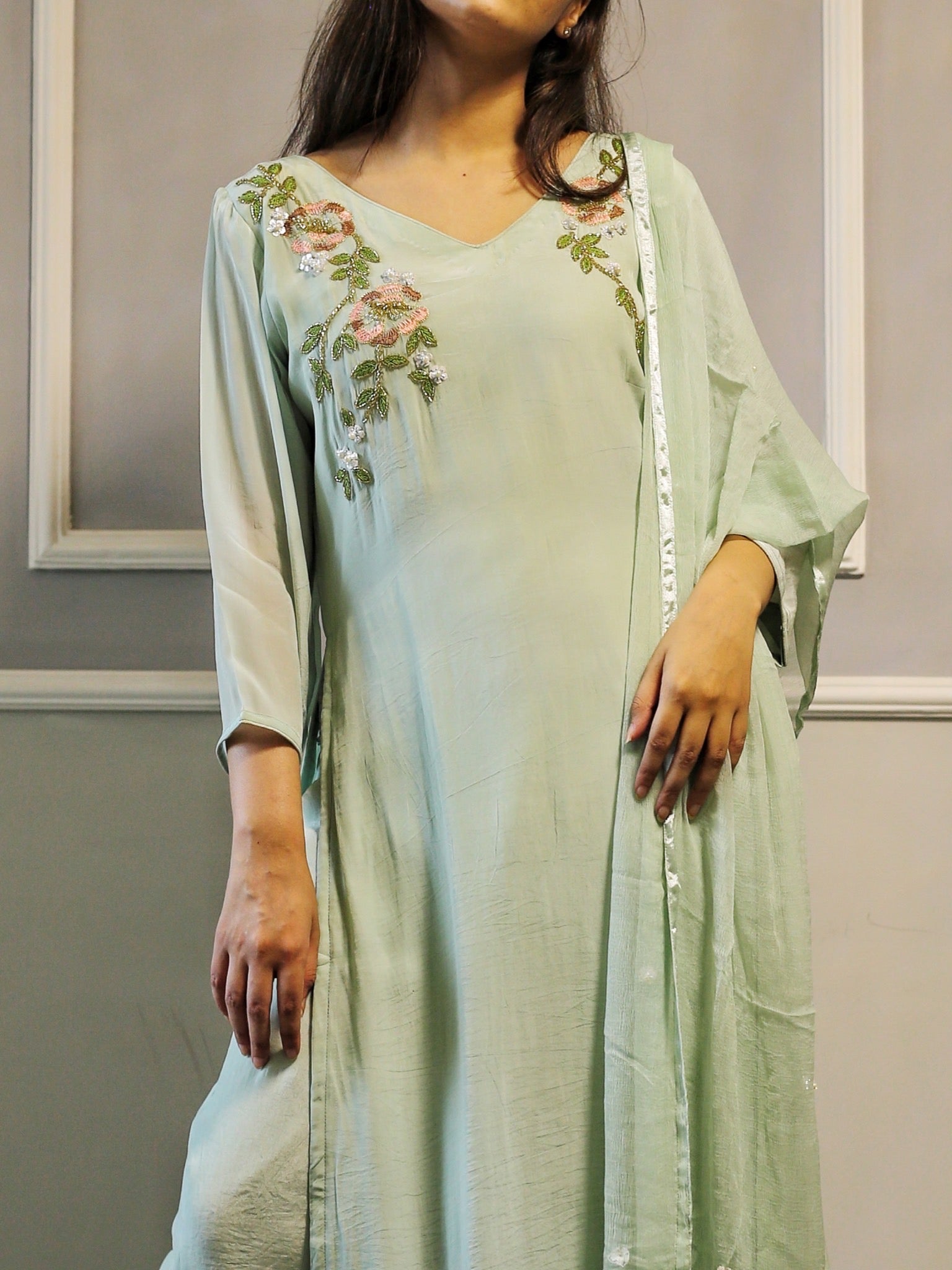 CLEARANCE SALE | MINT GREEN STRAIGHT KURTA SET