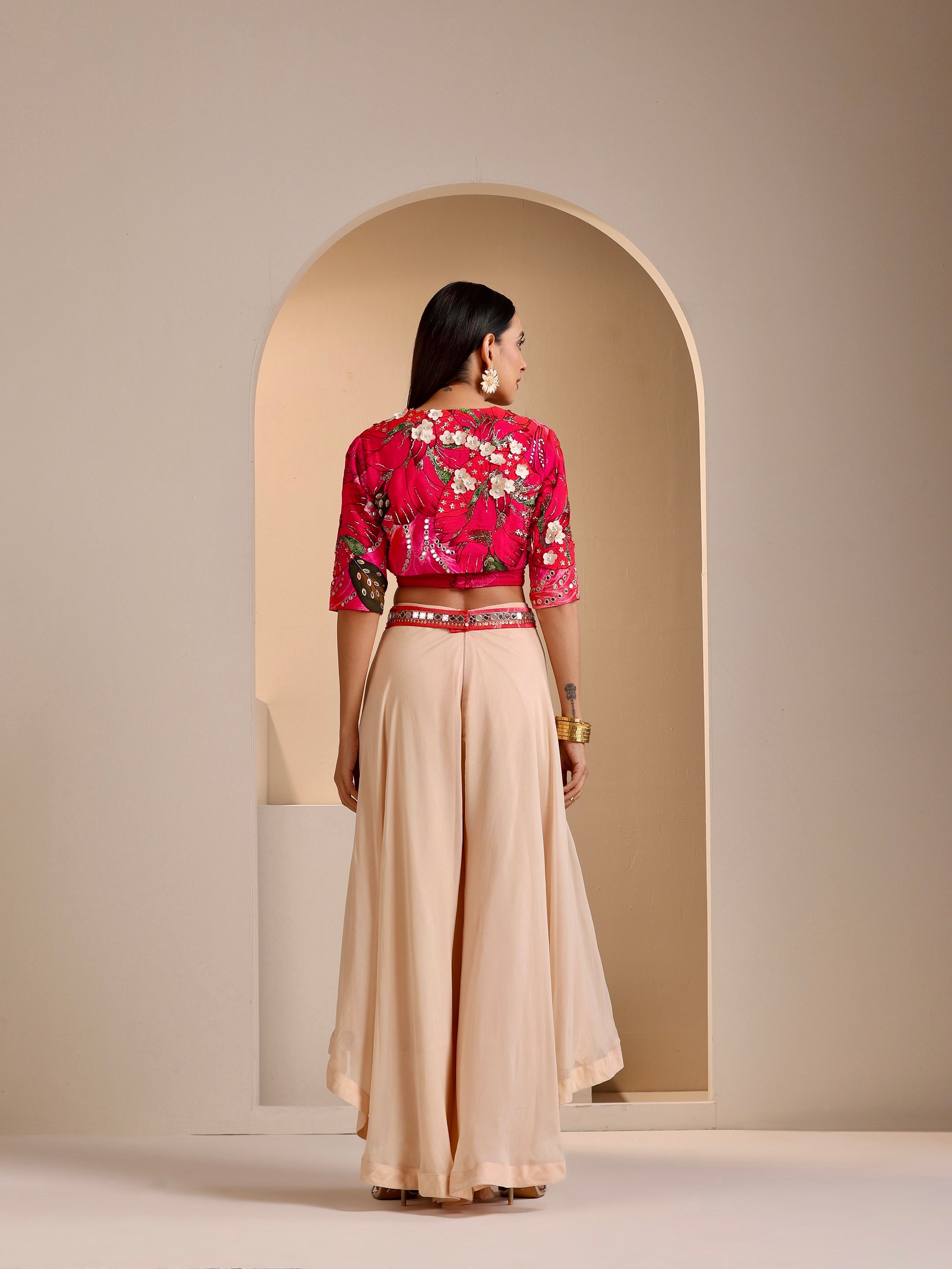 Aanchal Jain | Zariyah Embroidered Upside Down Palazzo Set