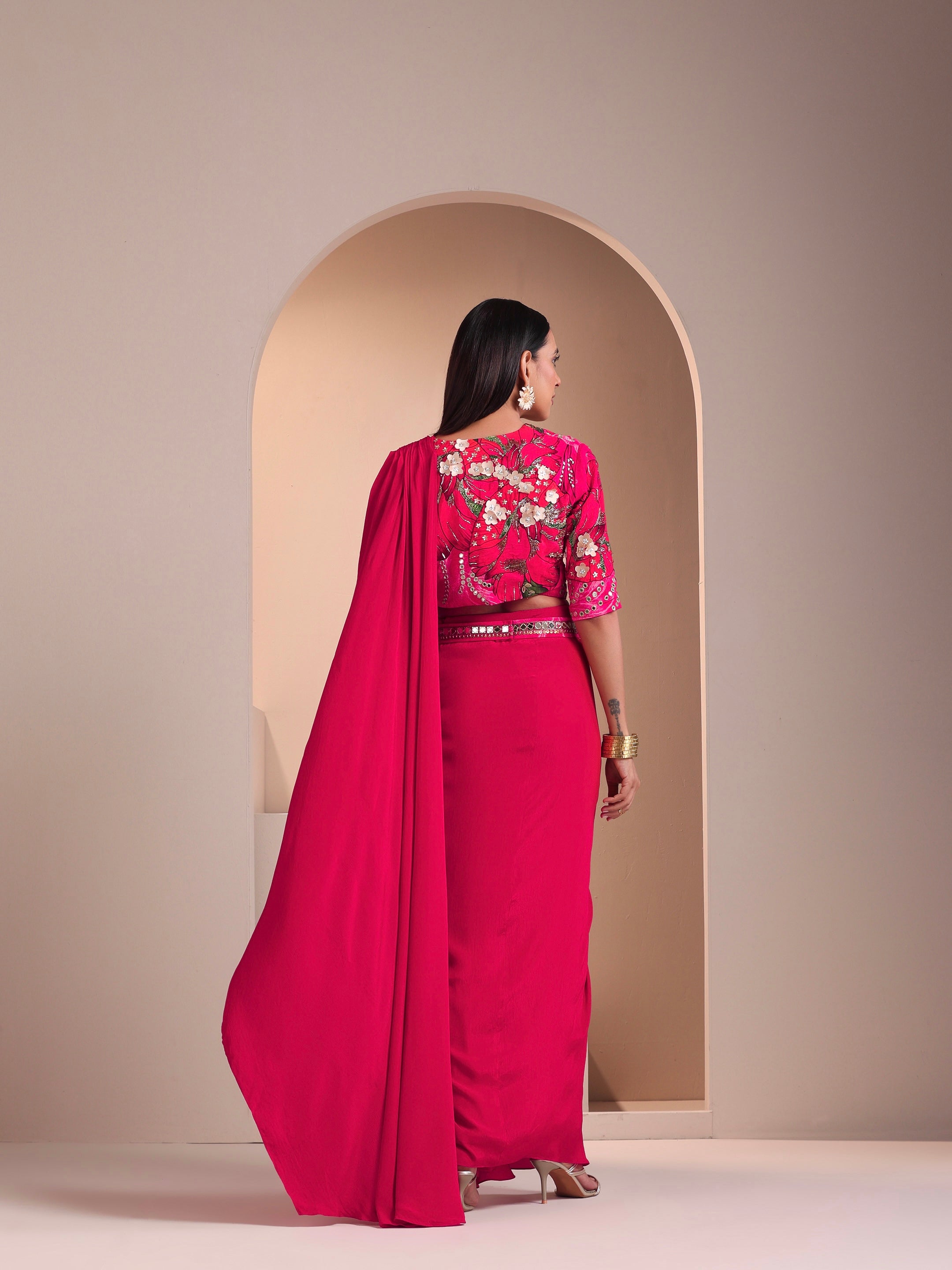 Naqsh Pre Draped Saree Set