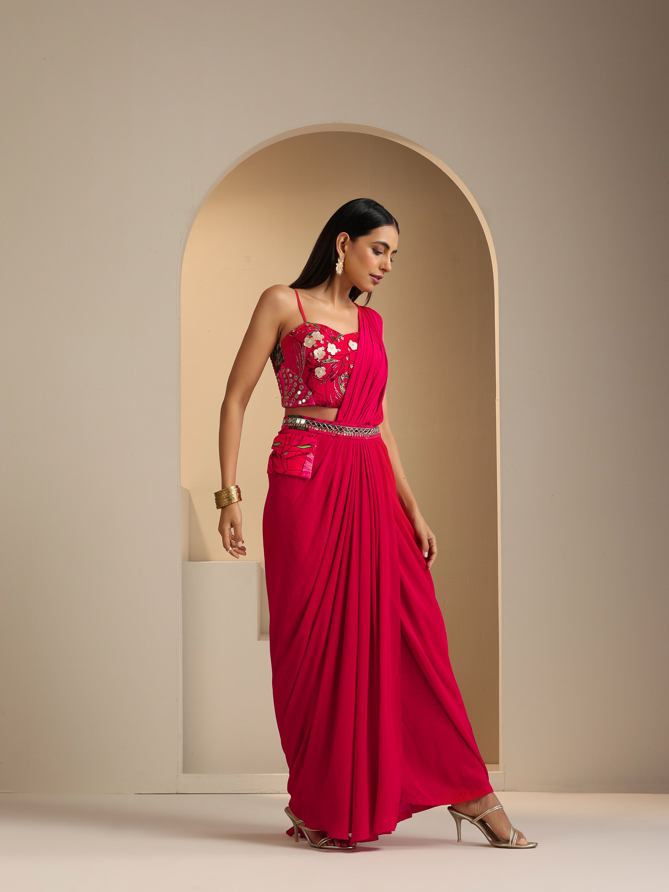 Naqsh Pre Draped Saree Set