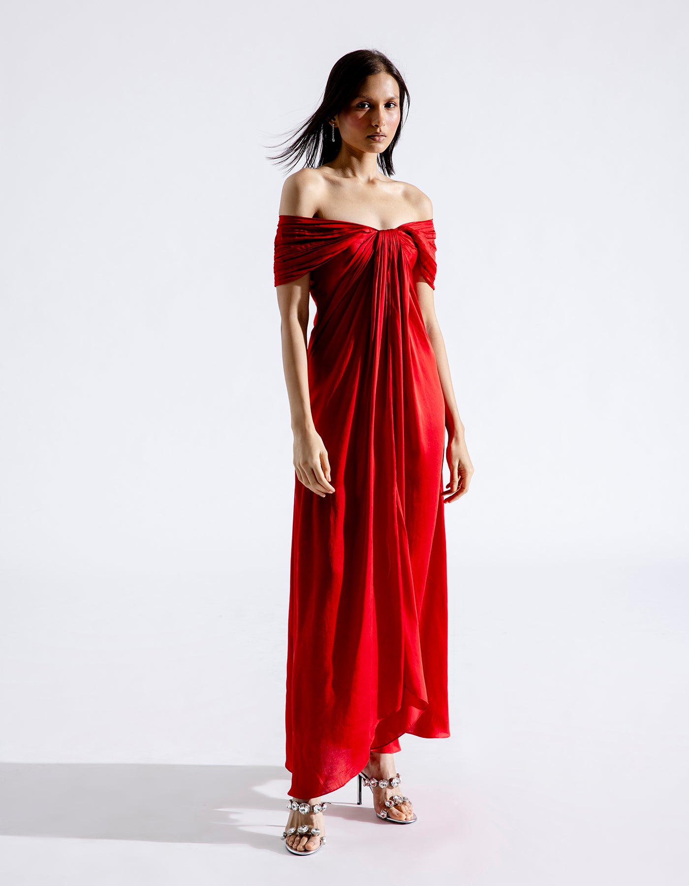 Karishma Kapoor | Cherry Bow Off Shoulder Dress