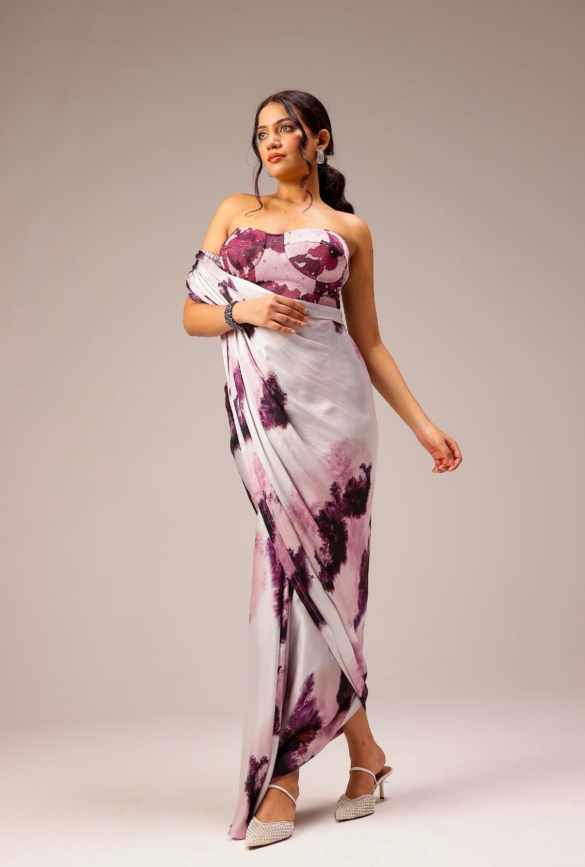Mila Draped Saree Paired With Hand Embellished Blouse