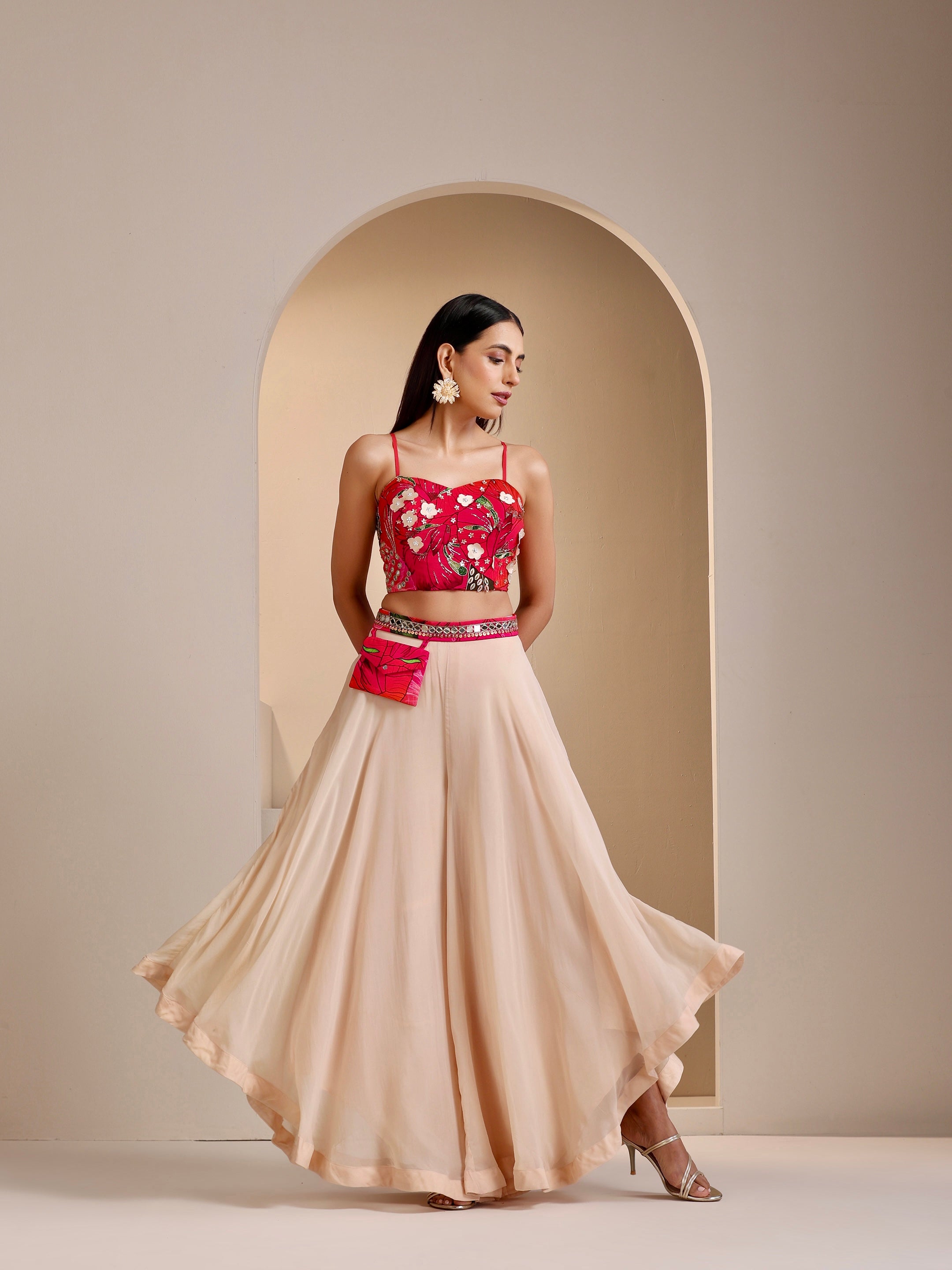 Aanchal Jain | Zariyah Embroidered Upside Down Palazzo Set