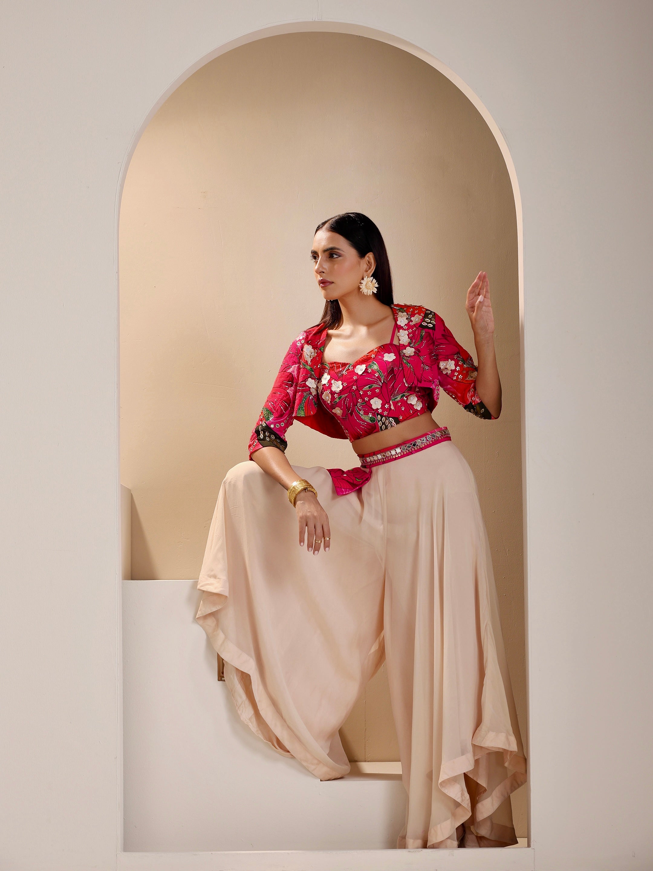 Aanchal Jain | Zariyah Embroidered Upside Down Palazzo Set