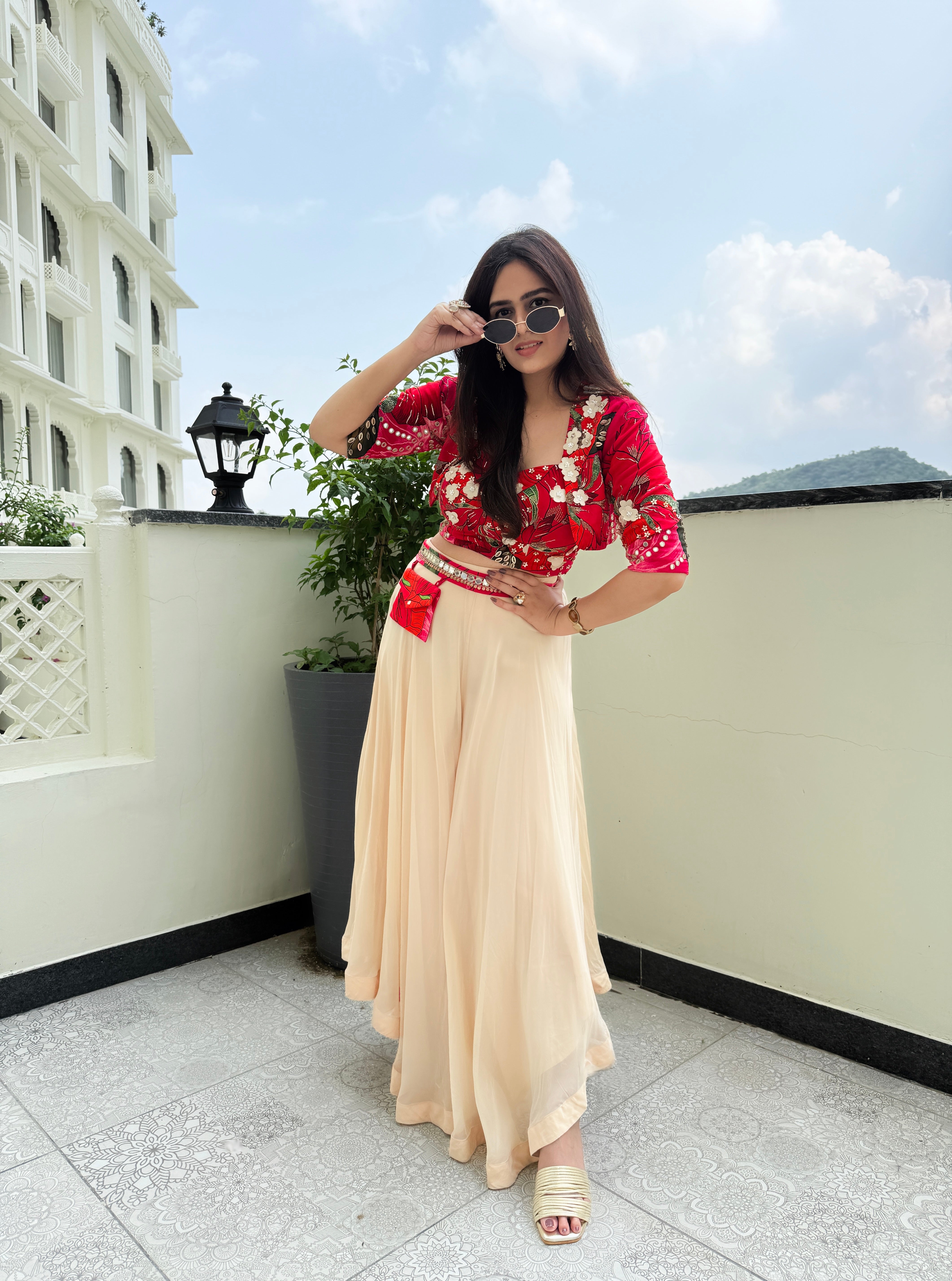 Aanchal Jain | Zariyah Embroidered Upside Down Palazzo Set
