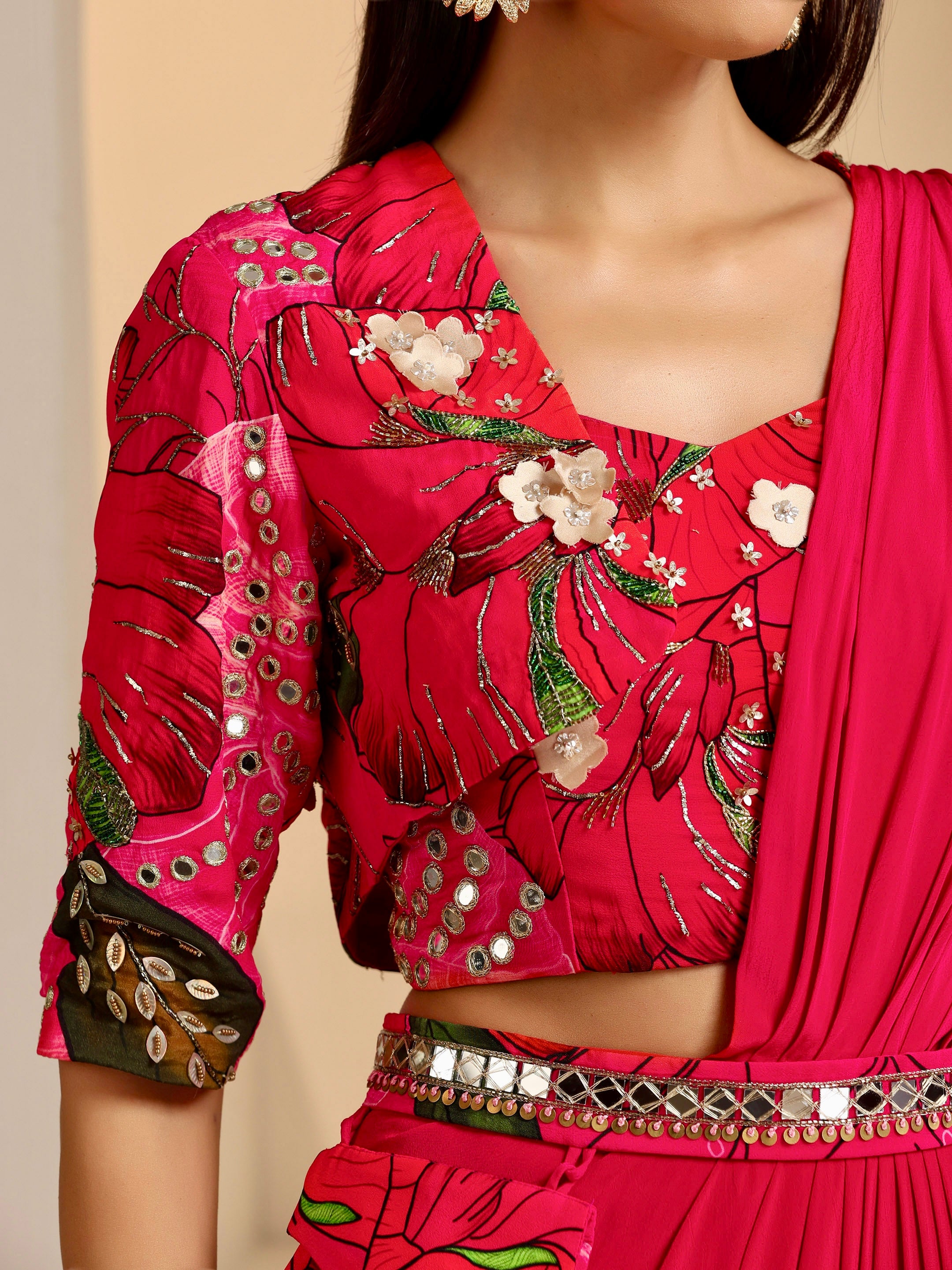 Naqsh Pre Draped Saree Set