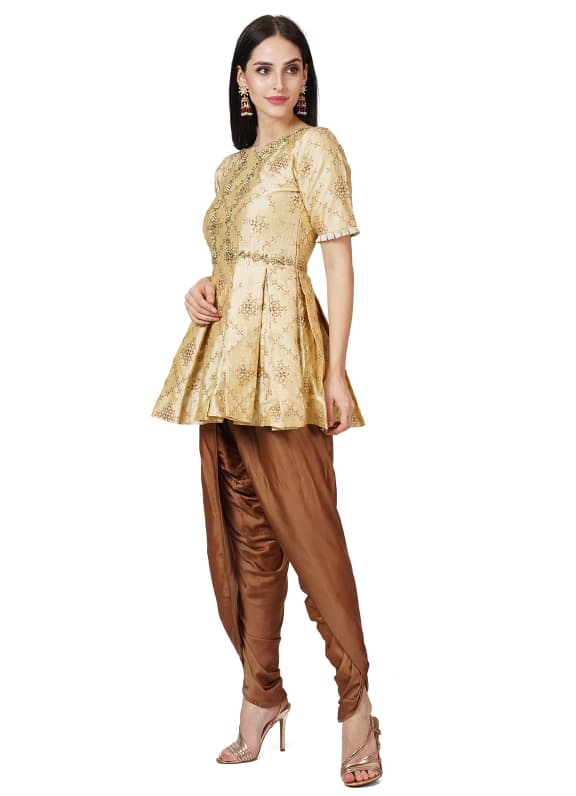 CLEARANCE SALE | BAROQUE PEPLUM WITH DHOTI PANTS