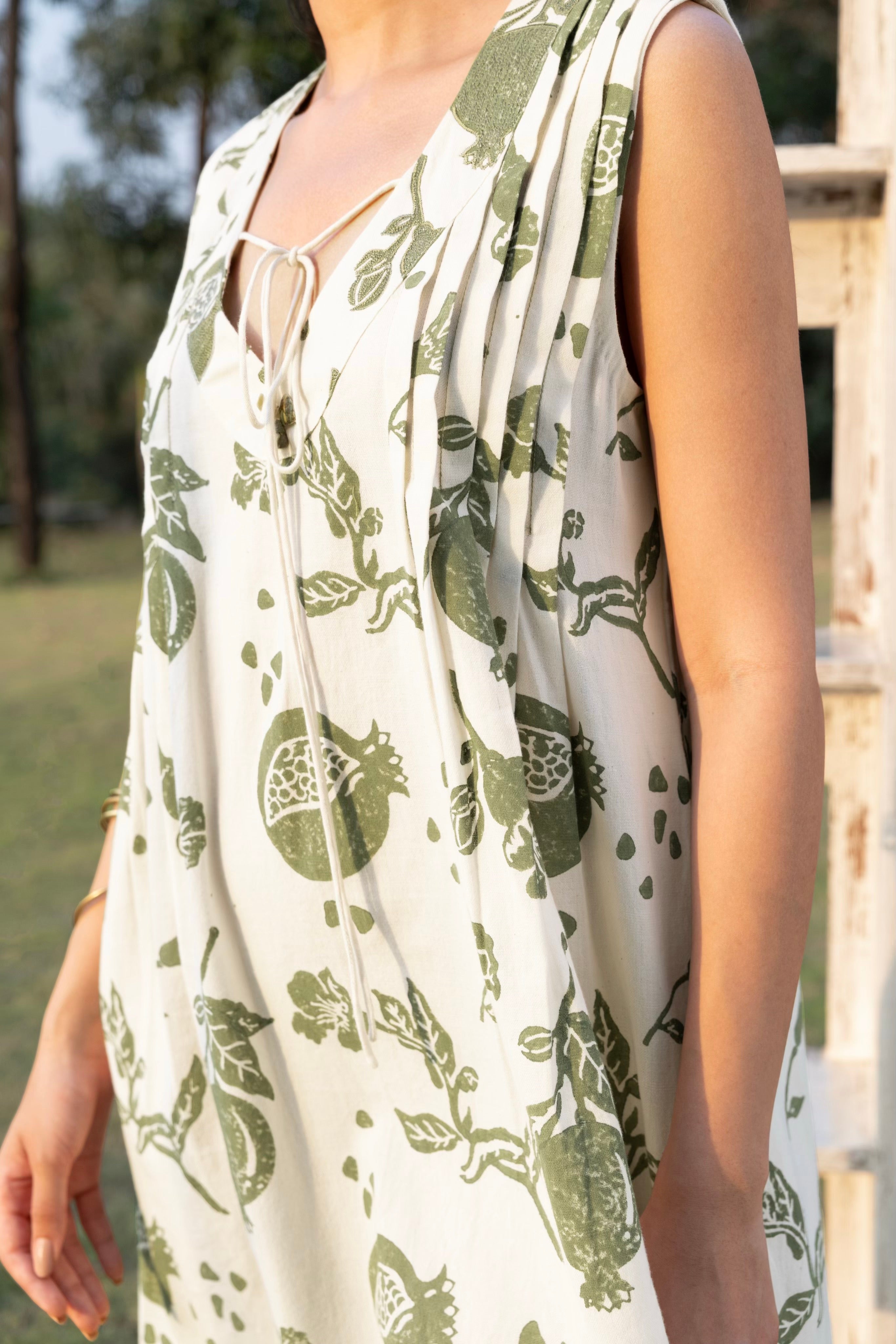 Front Pleated A line short Dress