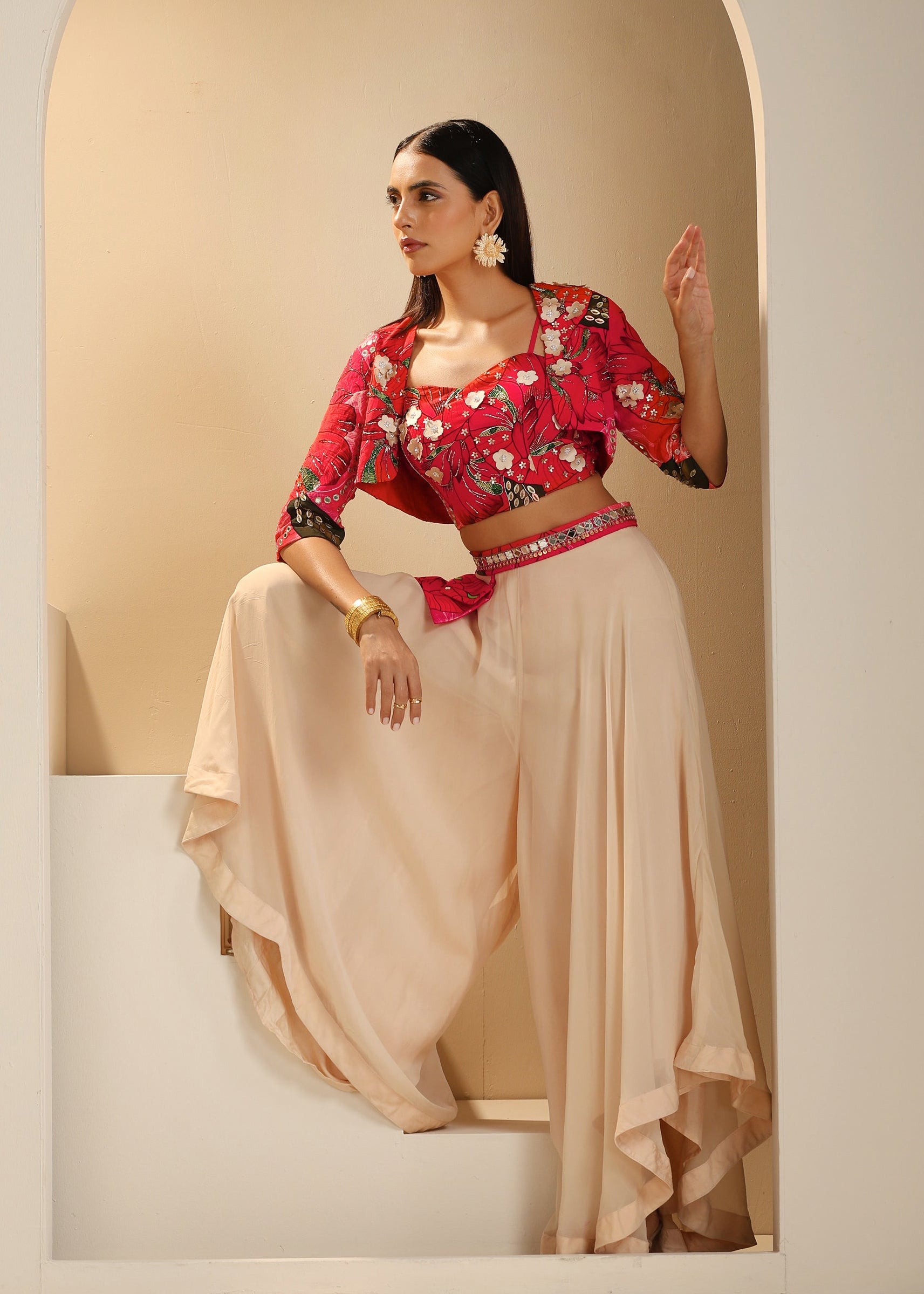 Zariyah Embroidered Upside Down Palazzo Set